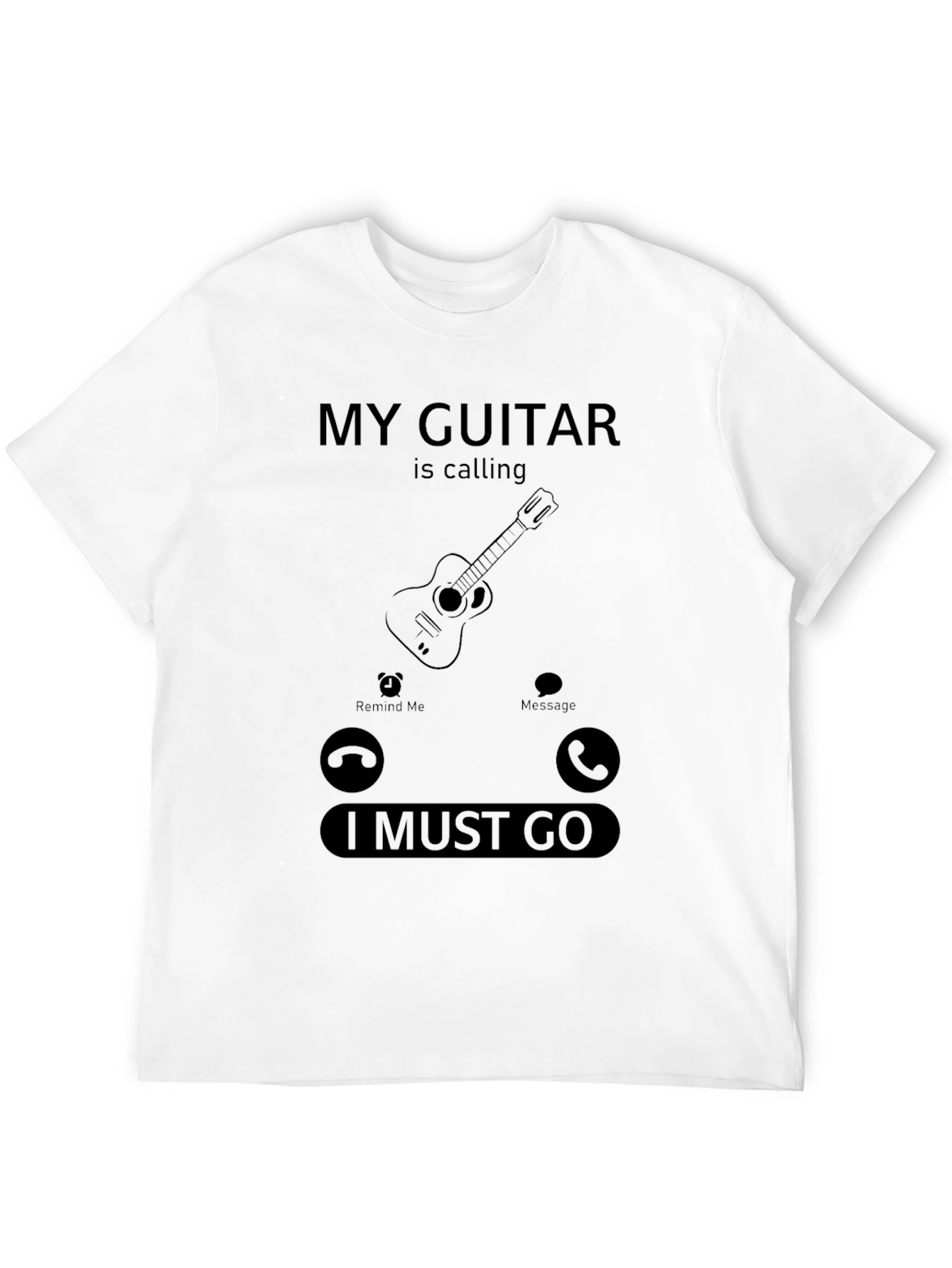 My Guitar Is Calling Black T-Shirt