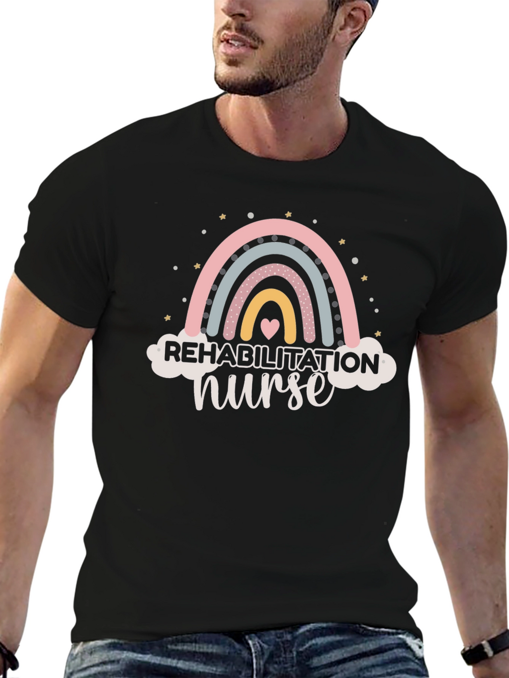 Rehabilitation Nurse Rainbow Graphic T-Shirt
