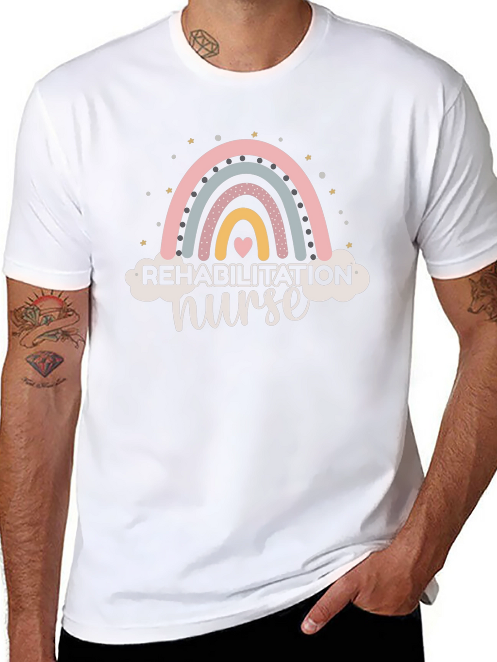 Rehabilitation Nurse Rainbow Graphic T-Shirt