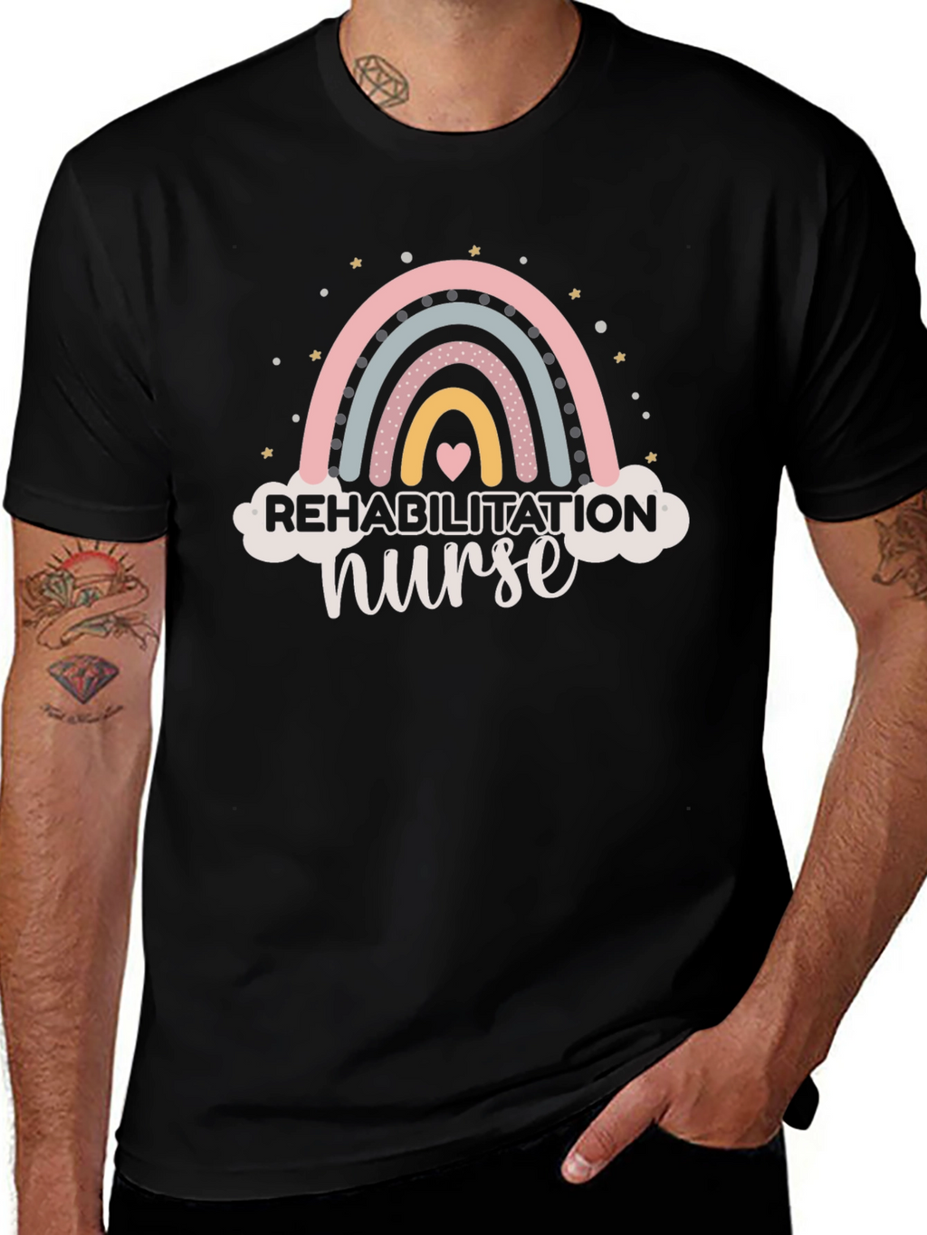 Rehabilitation Nurse Rainbow Graphic T-Shirt