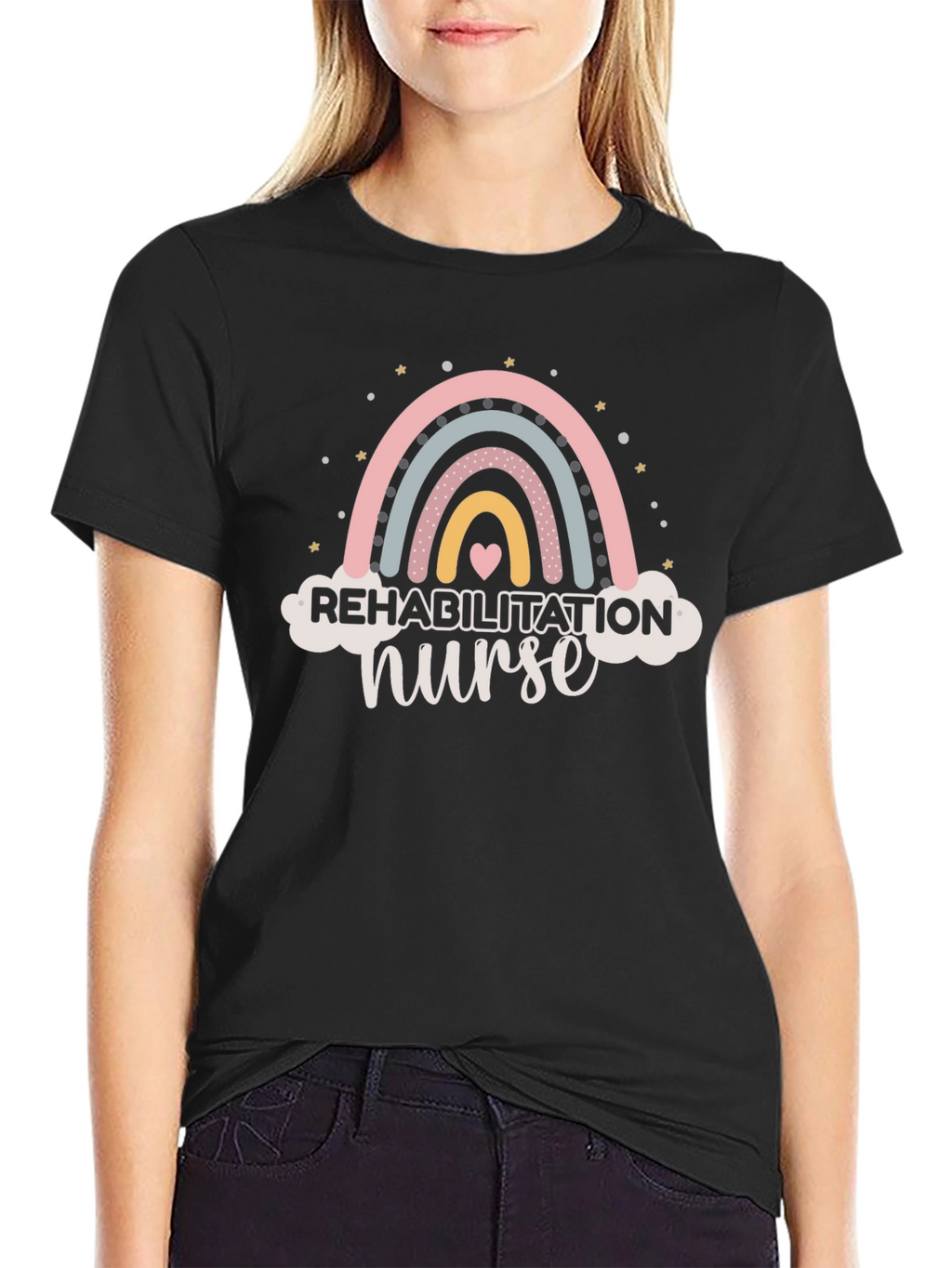 Rehabilitation Nurse Rainbow Graphic T-Shirt