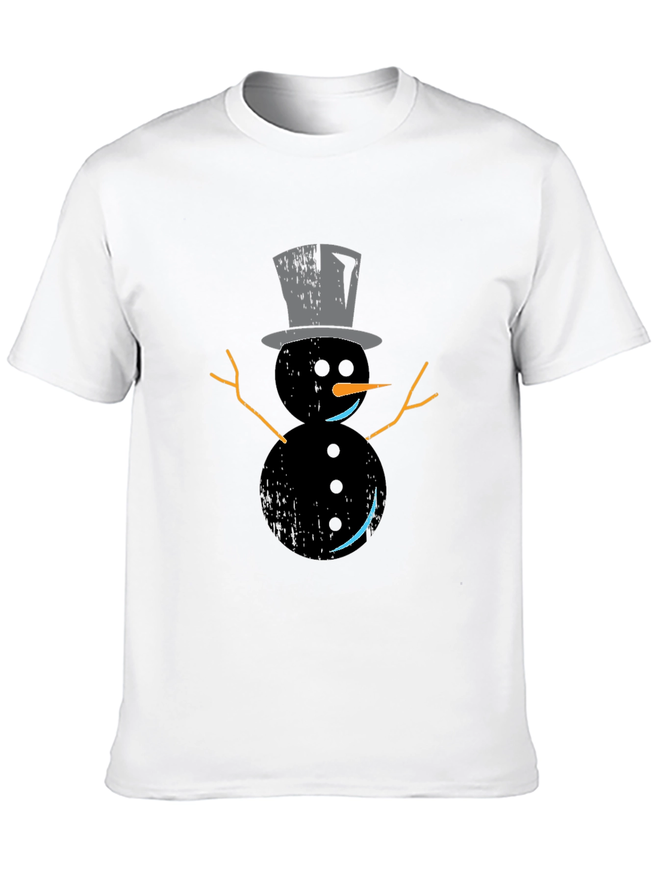 Snowman Graphic Tee - Black Holiday Shirt
