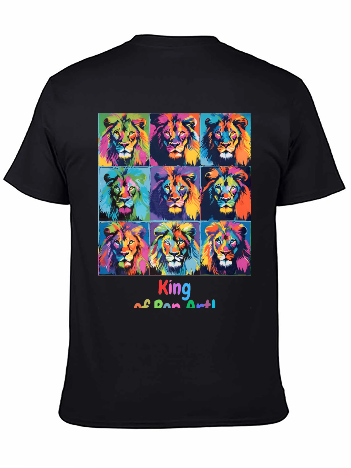 King of Pop Art Lion Graphic Tee - Bold Style