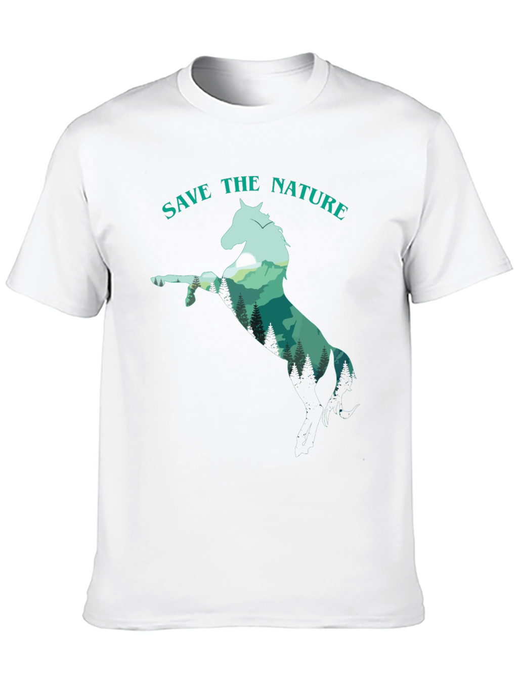 Save the Nature Horse Graphic Tee - Black