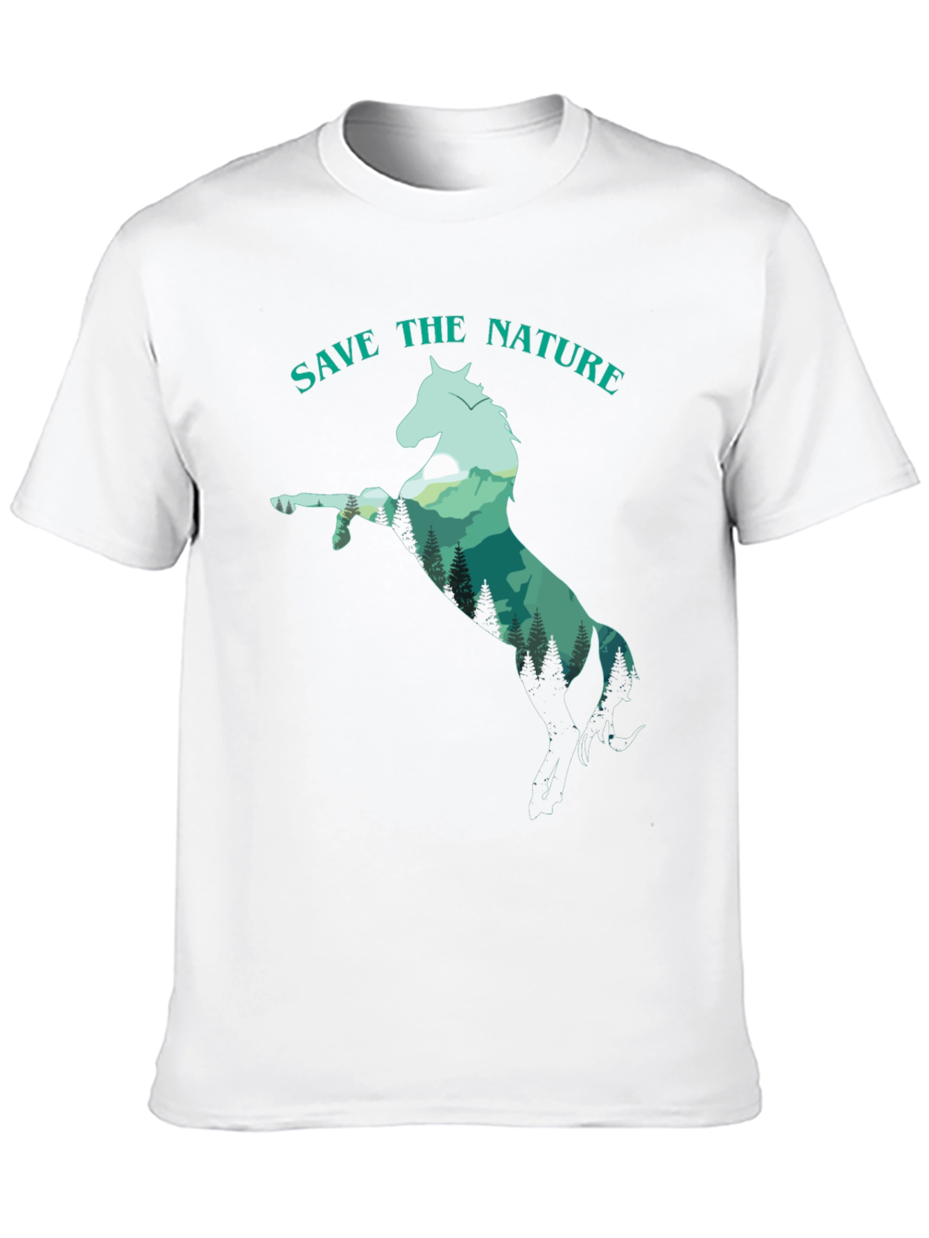 Save the Nature Horse Graphic Tee - Black