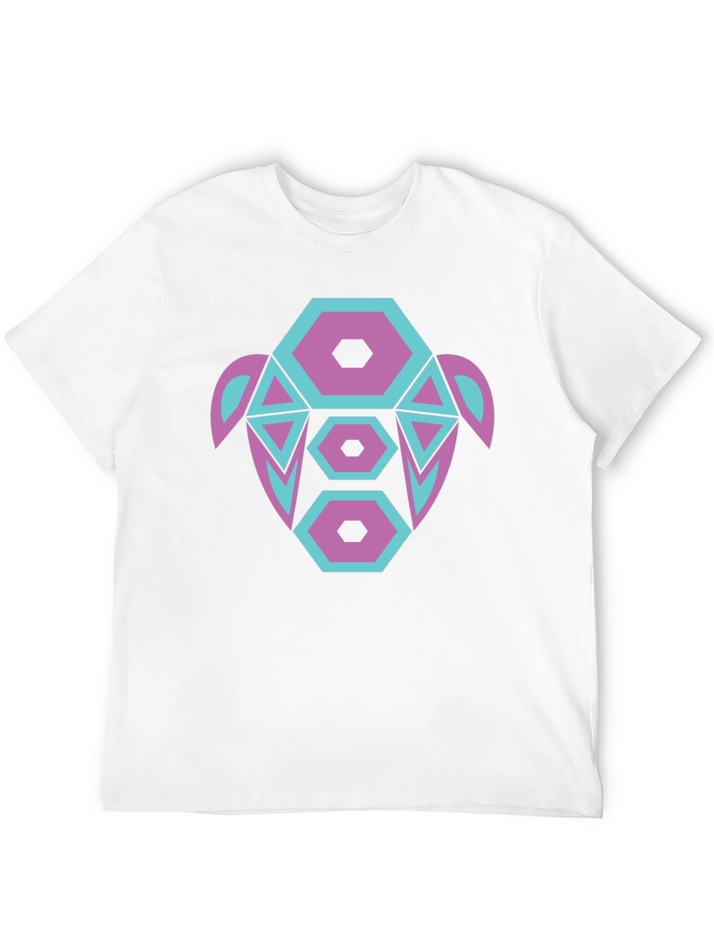 Abstract Turtle Graphic Tee - Black Cotton