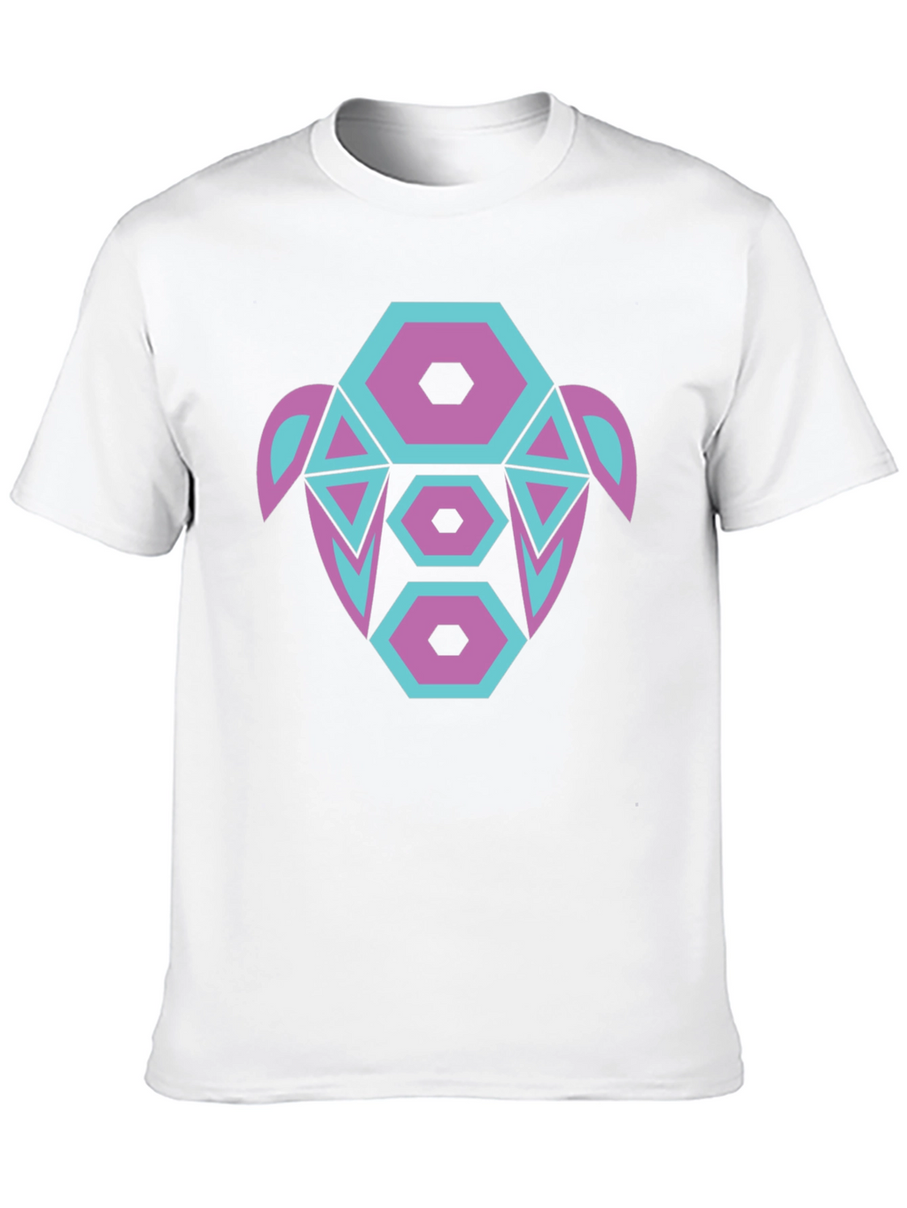 Abstract Turtle Graphic Tee - Black Cotton