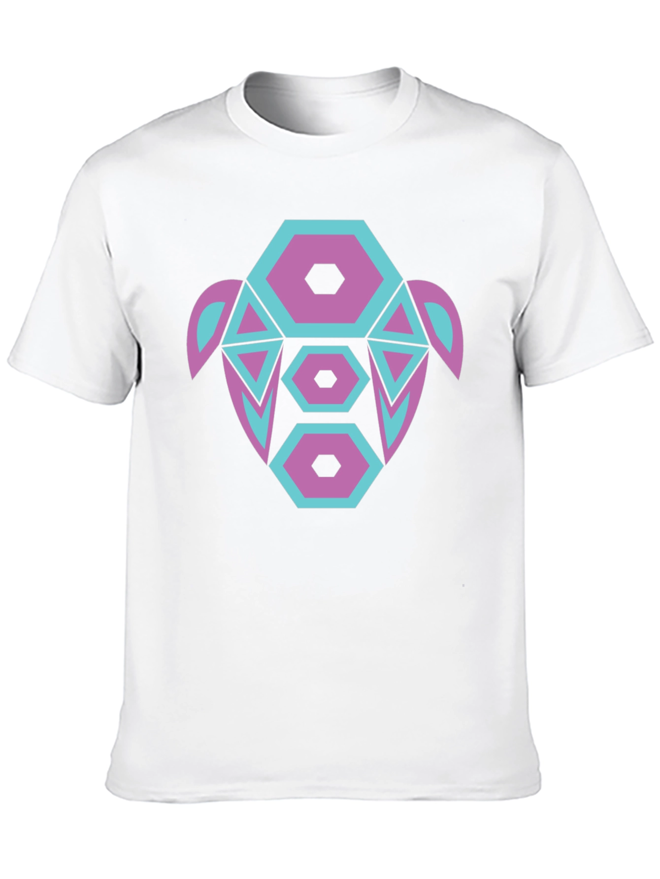 Abstract Turtle Graphic Tee - Black Cotton