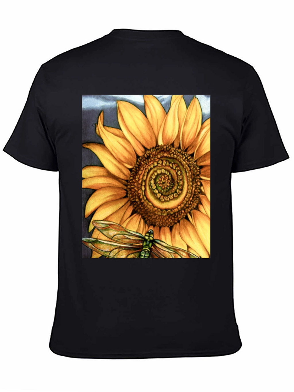 Sunflower Dragonfly Graphic Print T-Shirt
