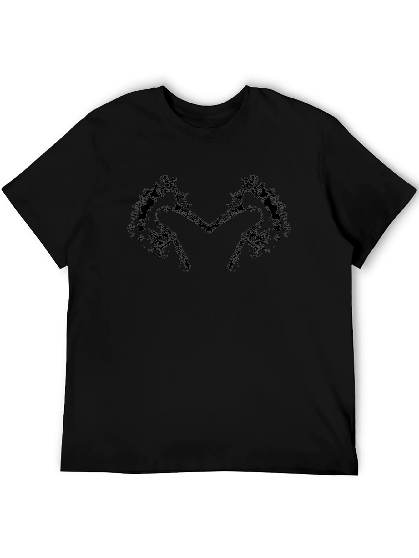Edgy Seahorse Axes T-Shirt - Black