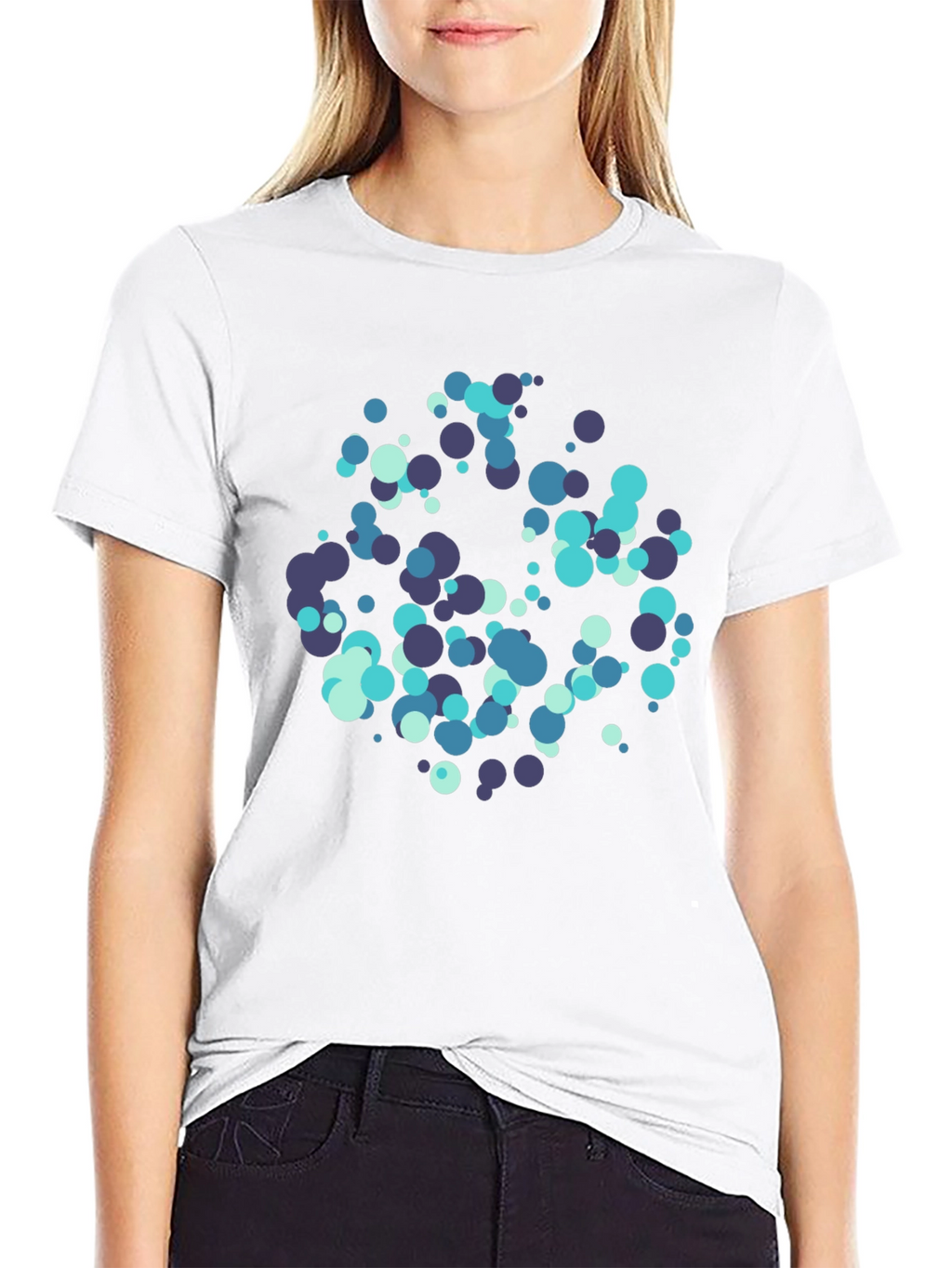Modern Circles Graphic Black T-Shirt