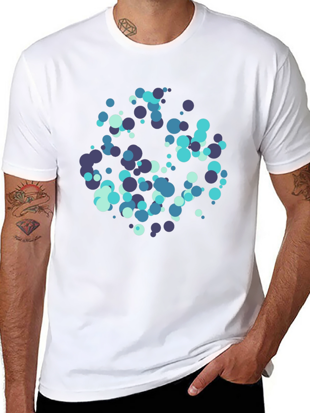 Modern Circles Graphic Black T-Shirt