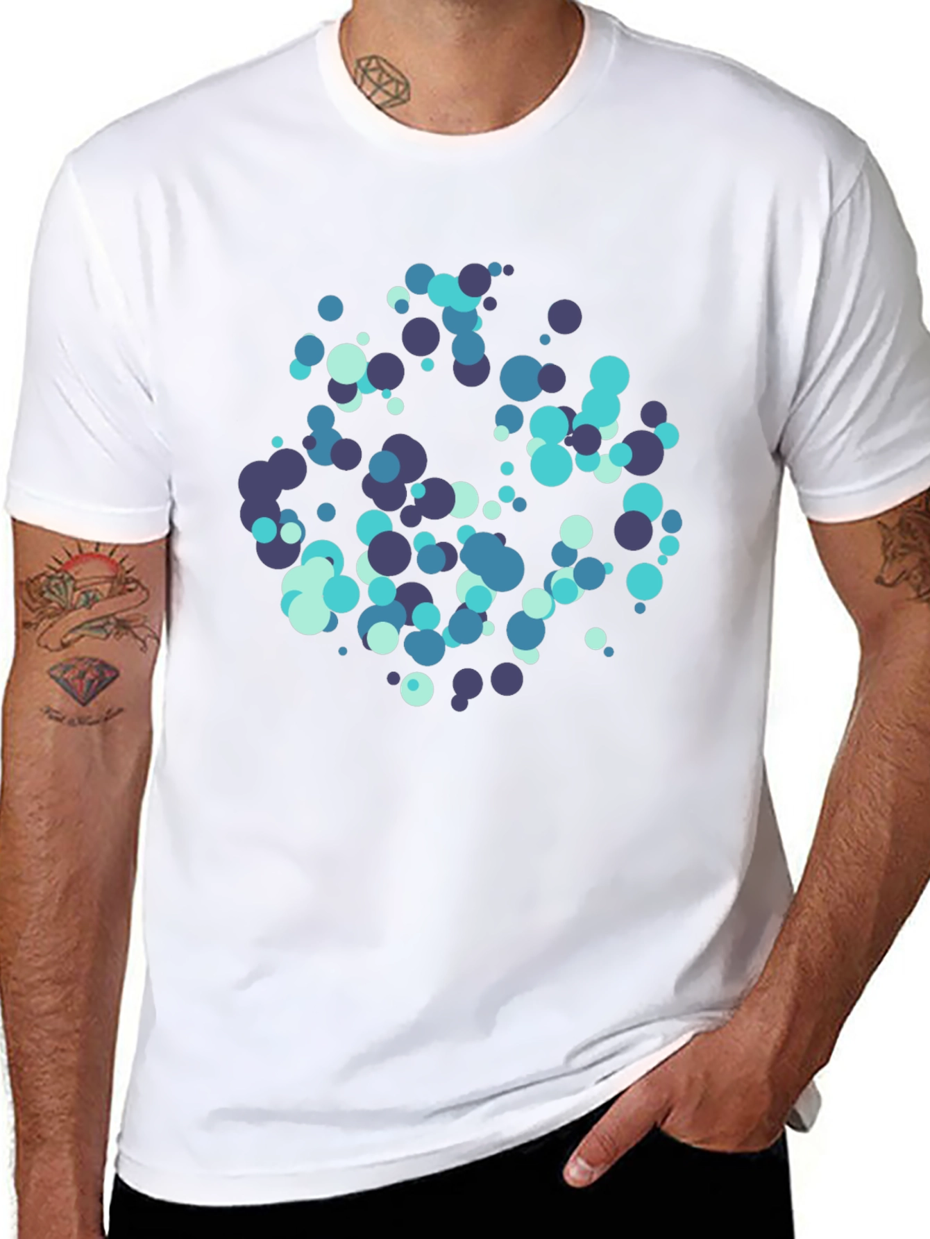 Modern Circles Graphic Black T-Shirt