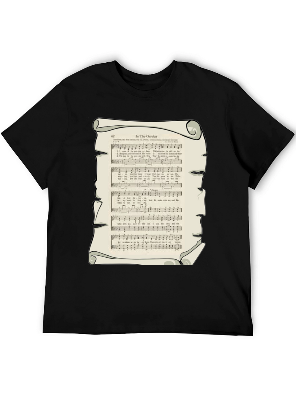 In the Garden Sheet Music Graphic T-Shirt