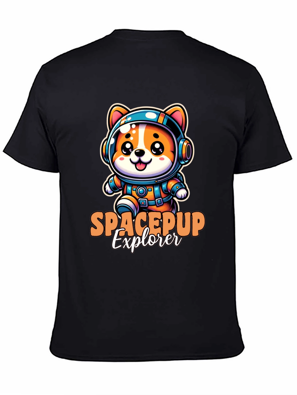 Space Pup Explorer Black T-Shirt