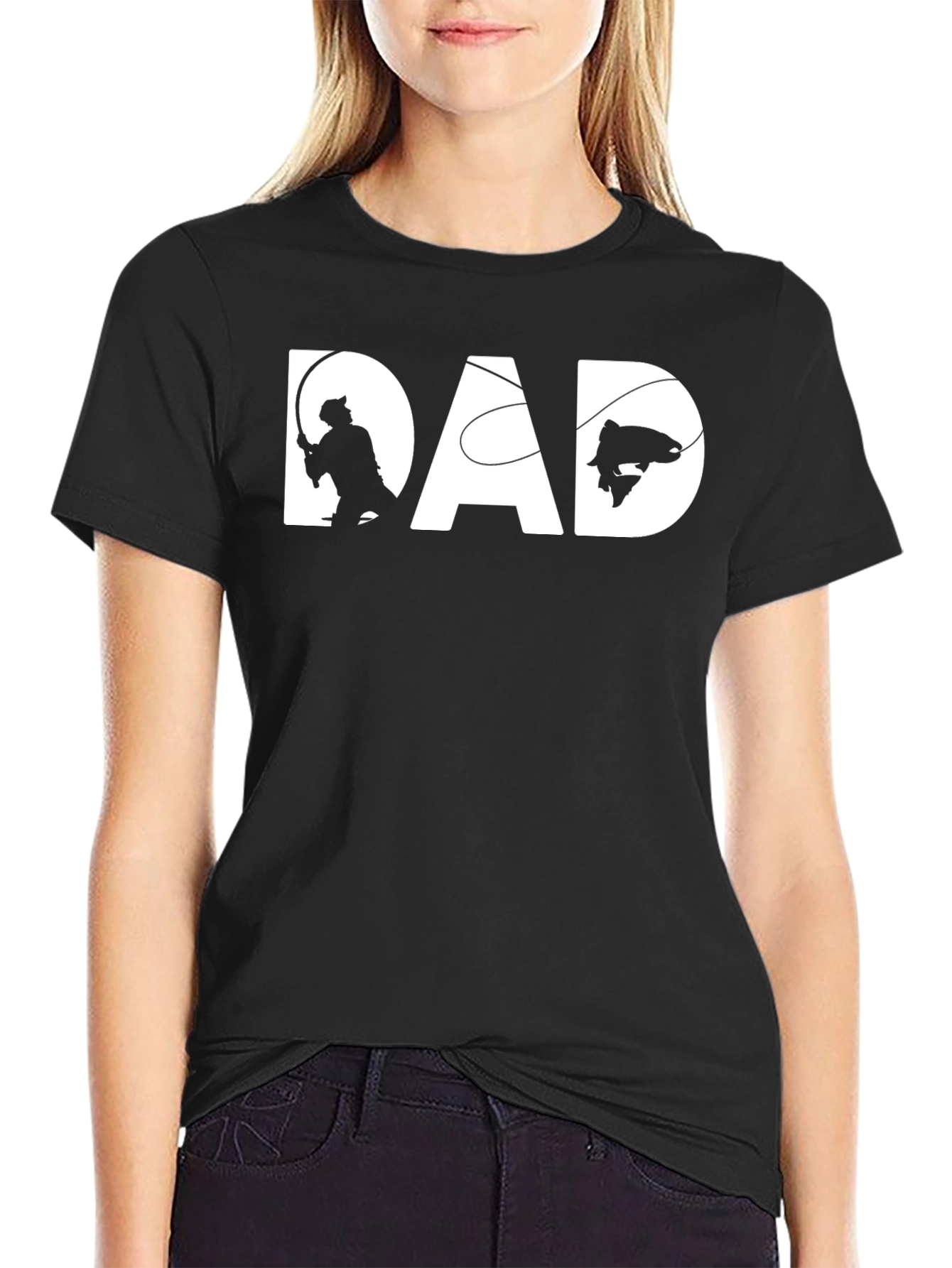 Fishing Dad T-Shirt - Black Cotton Tee