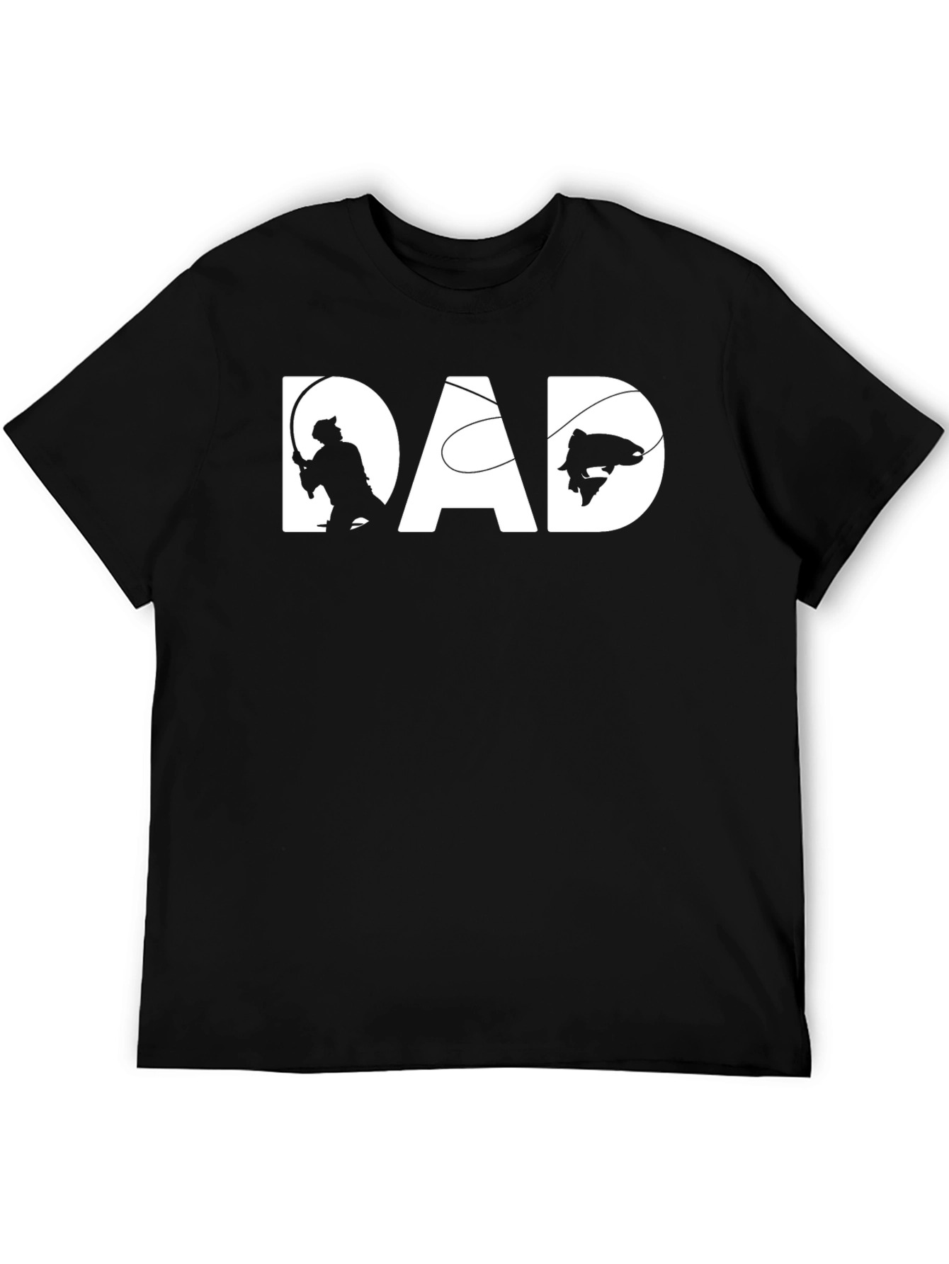 Fishing Dad T-Shirt - Black Cotton Tee