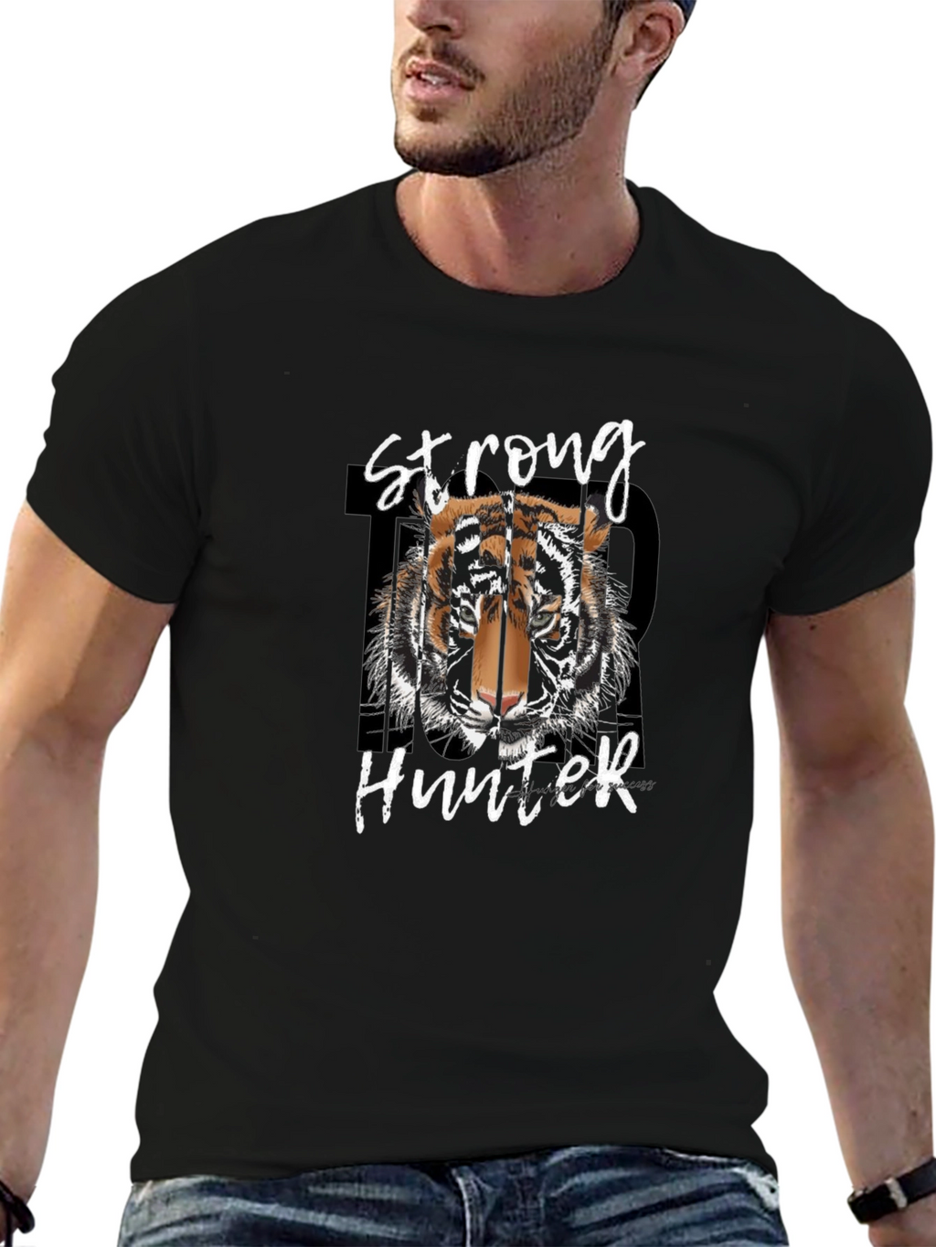 Strong Hunter Tiger Graphic T-Shirt