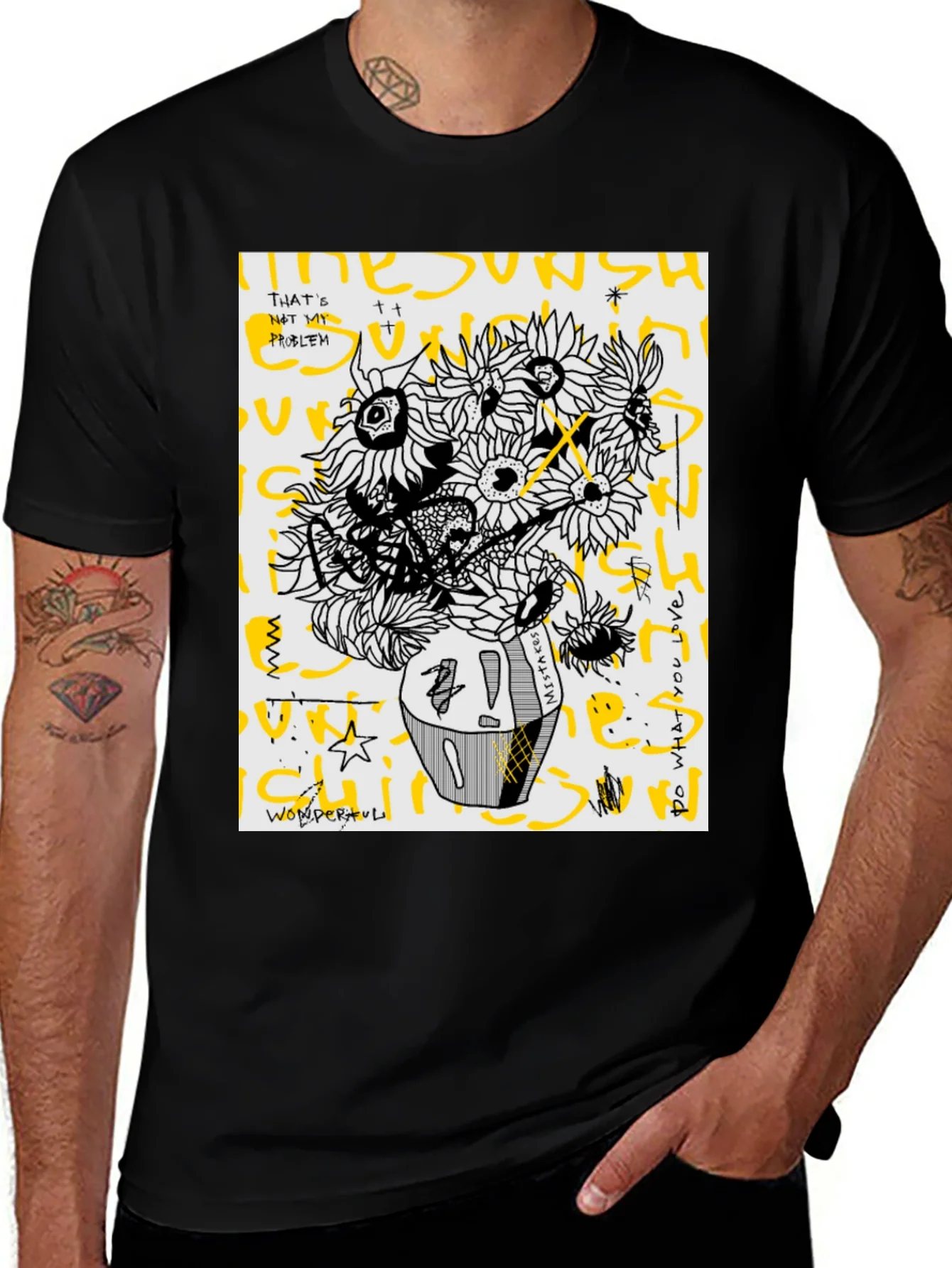 Sunflower Graphic Tee - Unique Artistic Print