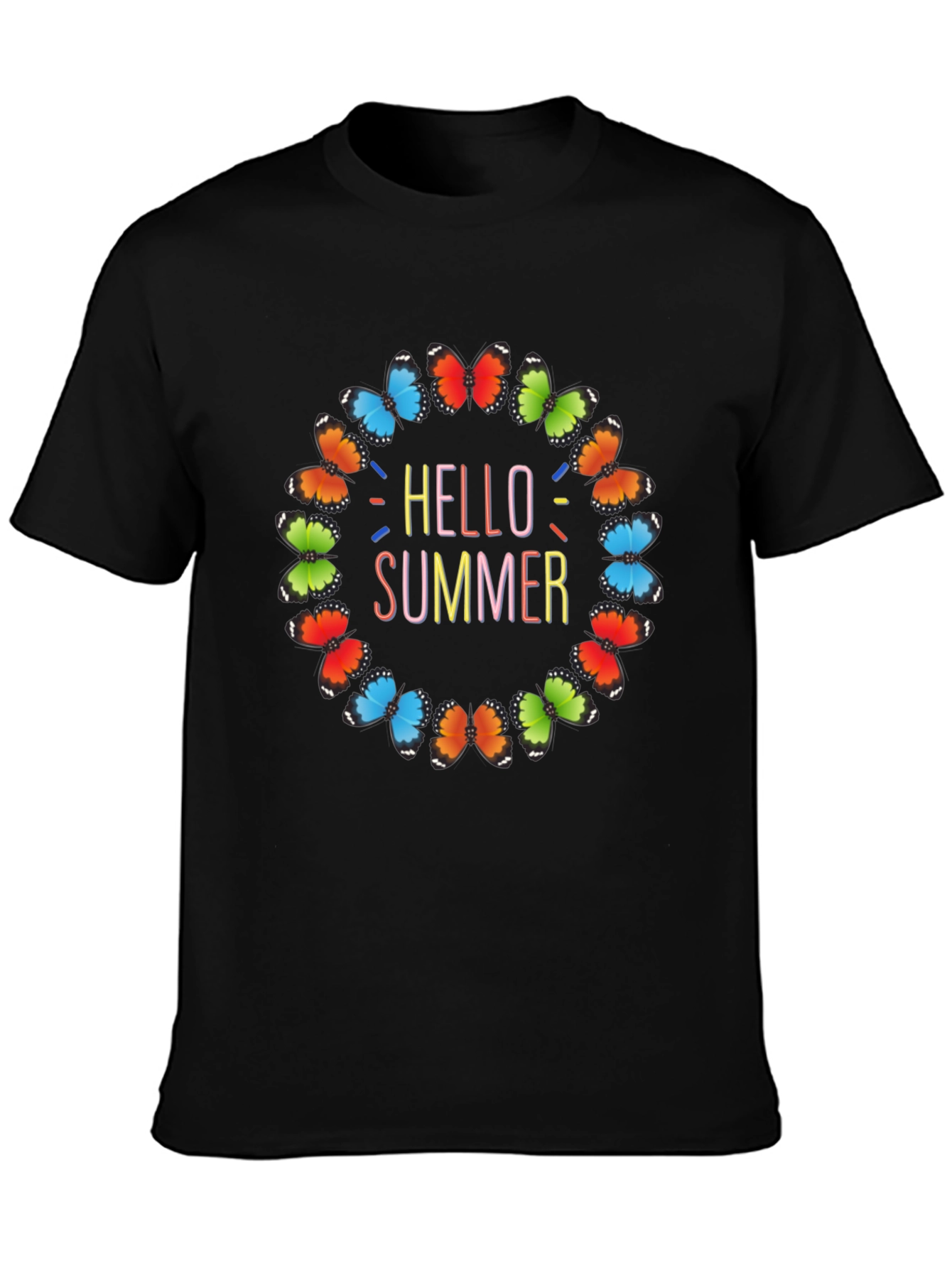Hello Summer Butterfly Graphic Tee