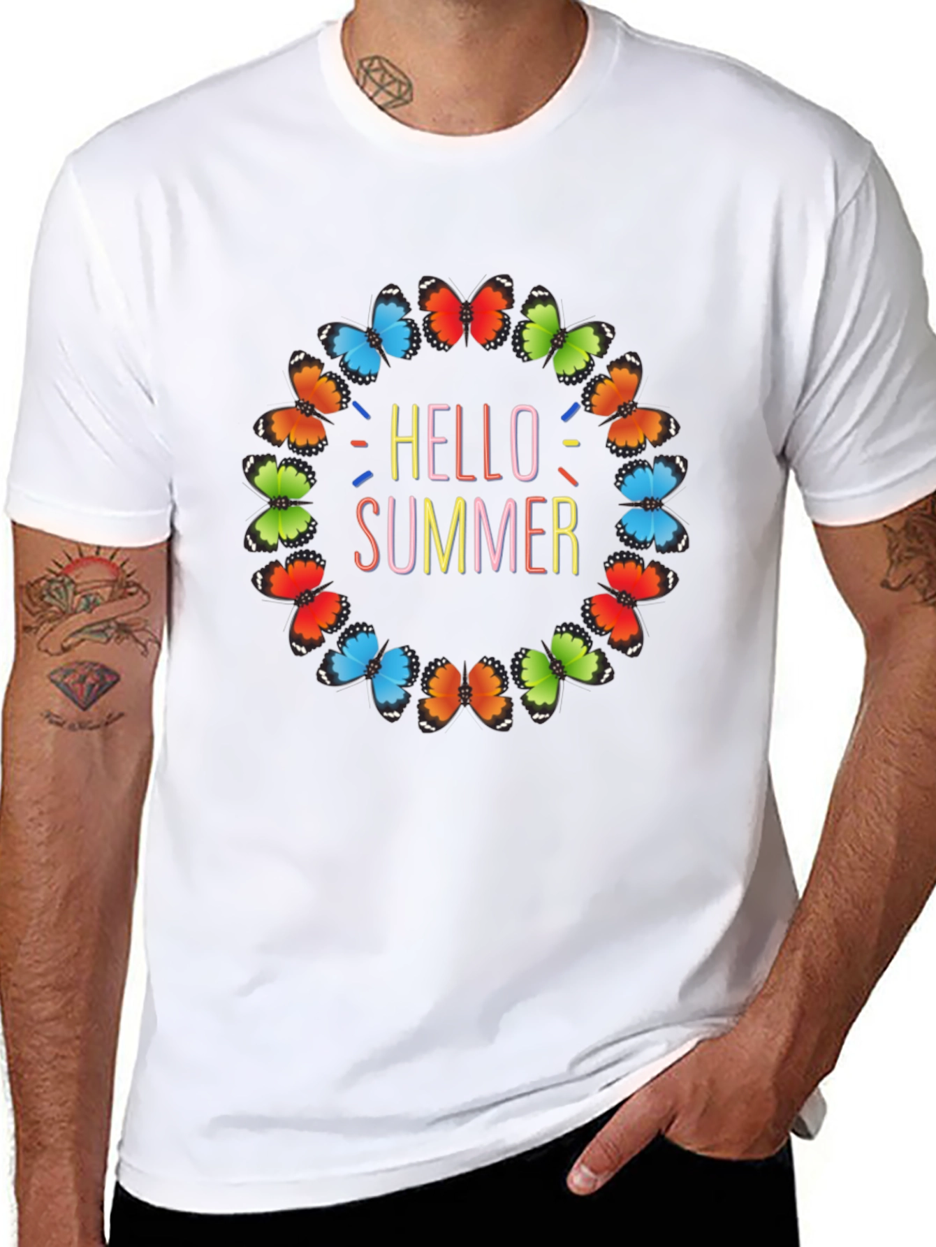 Hello Summer Butterfly Graphic Tee
