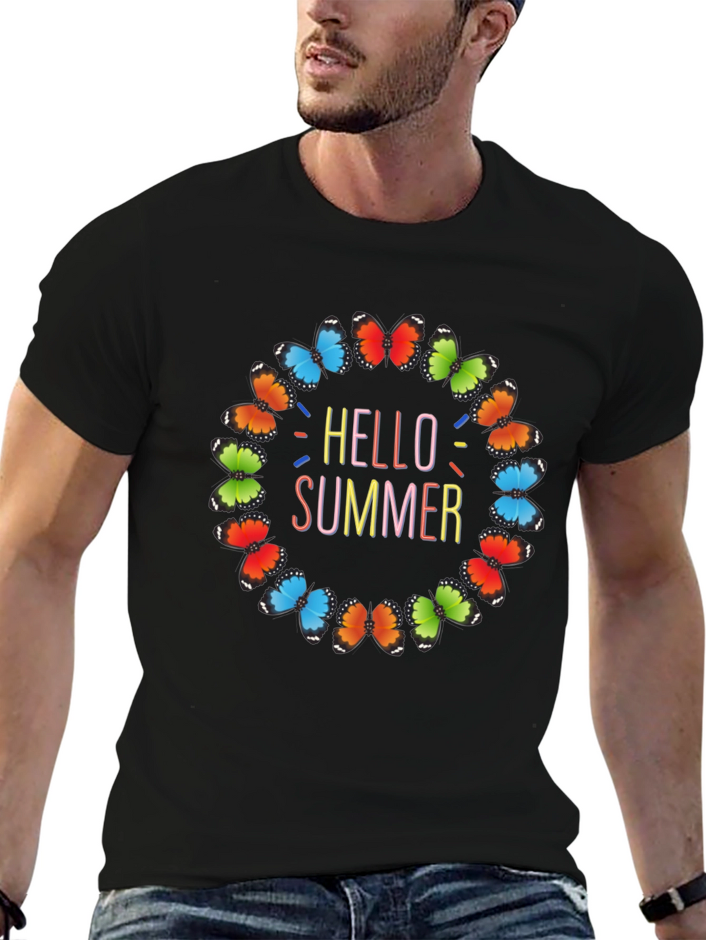Hello Summer Butterfly Graphic Tee