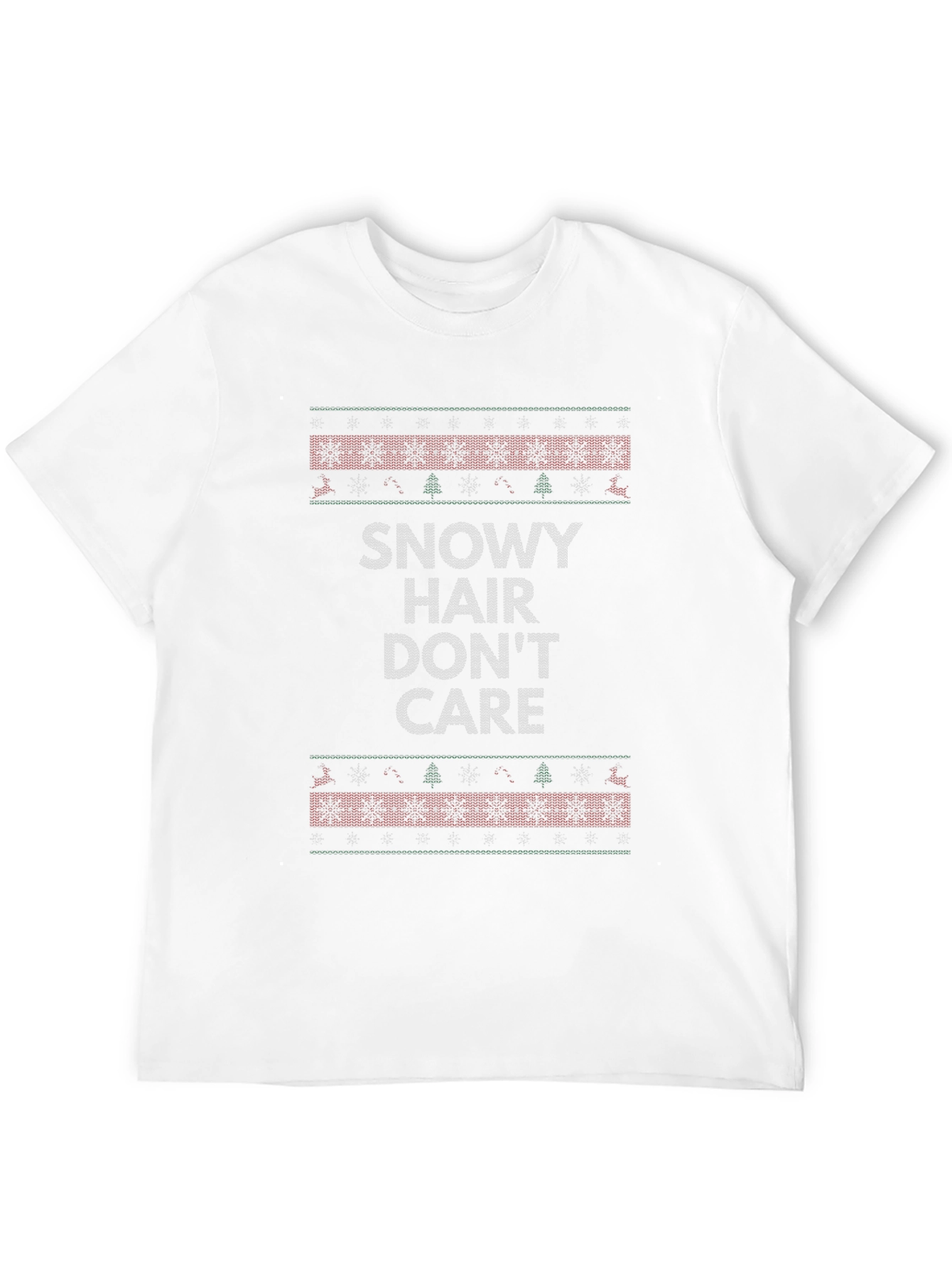 Snowy Hair Dont Care Christmas T-Shirt