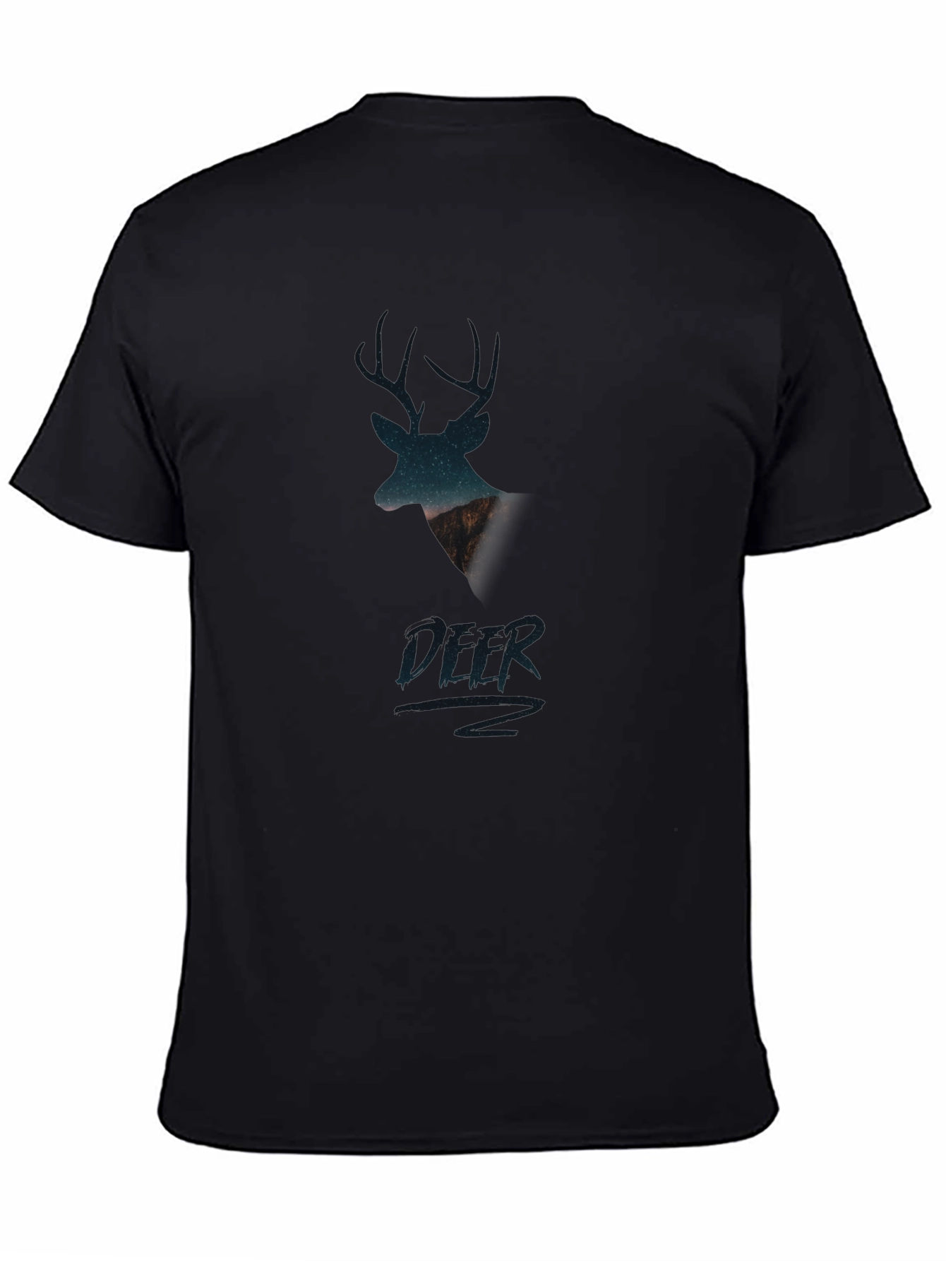 Deer Graphic Black T-Shirt