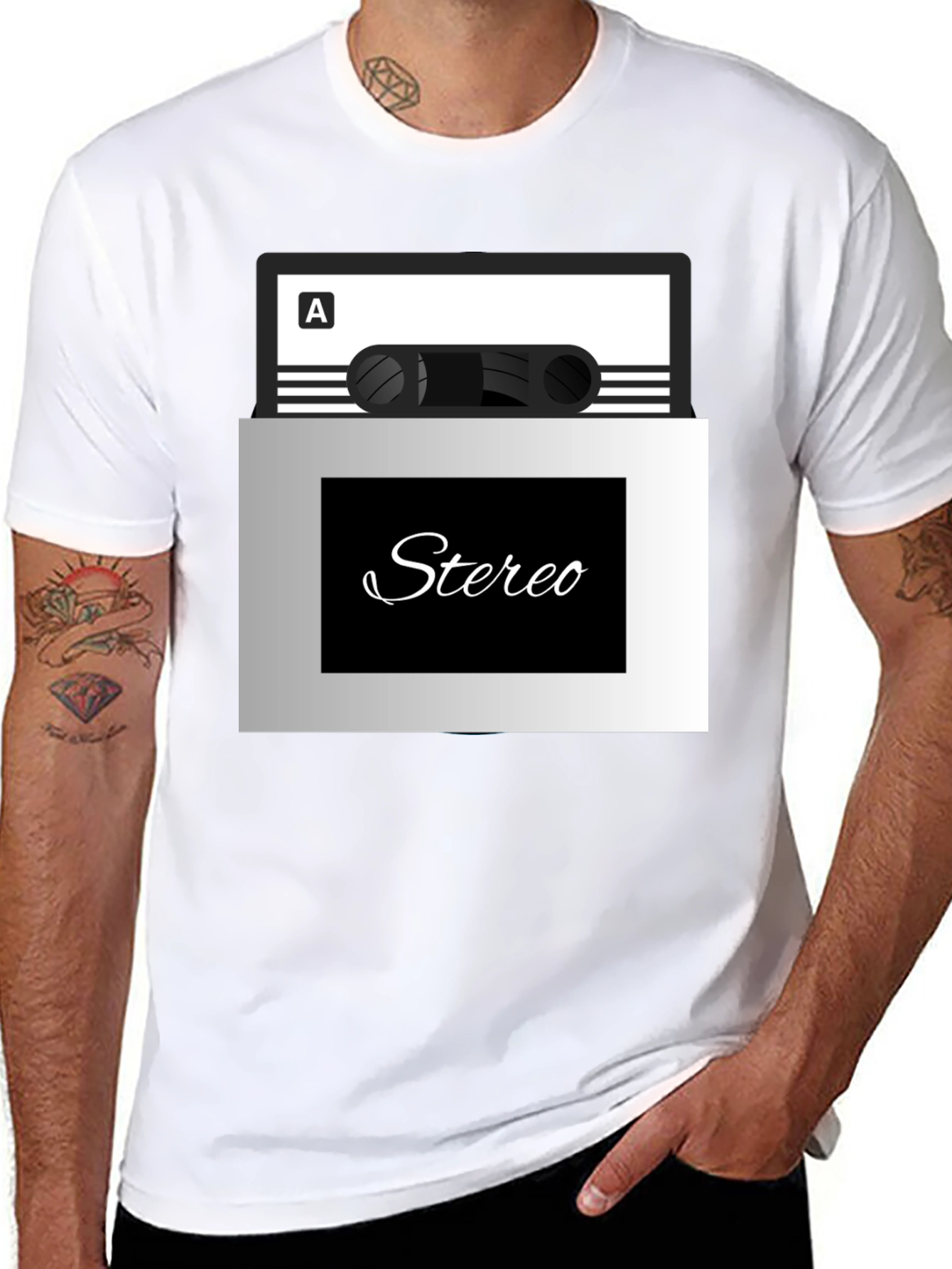Stereo Cassette Tape Graphic T-Shirt