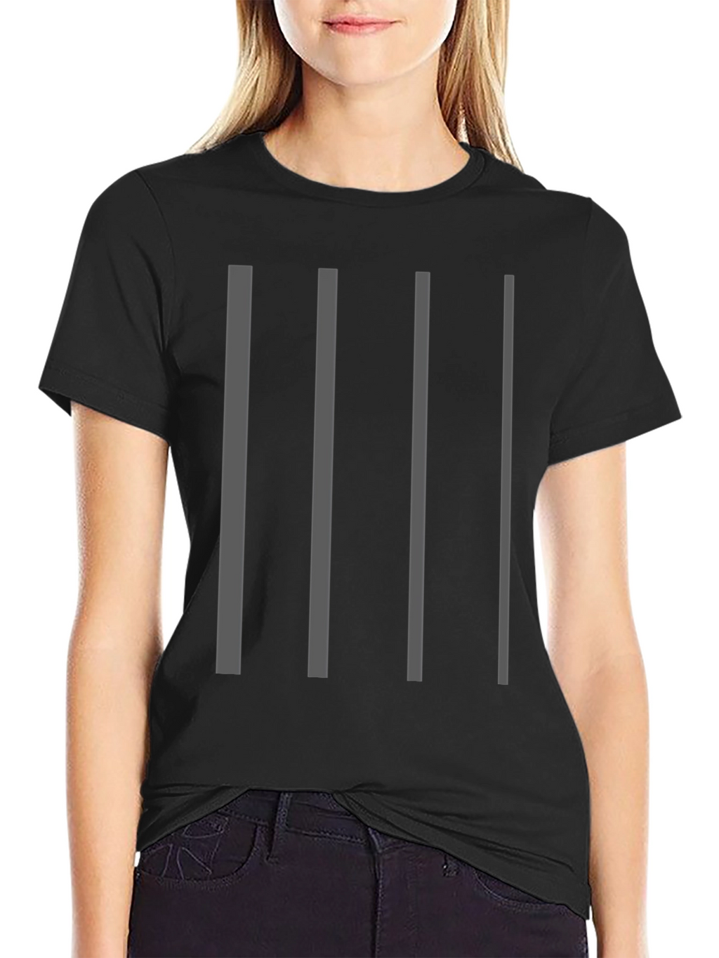 Striped Graphic Tee - Modern Minimalist Style