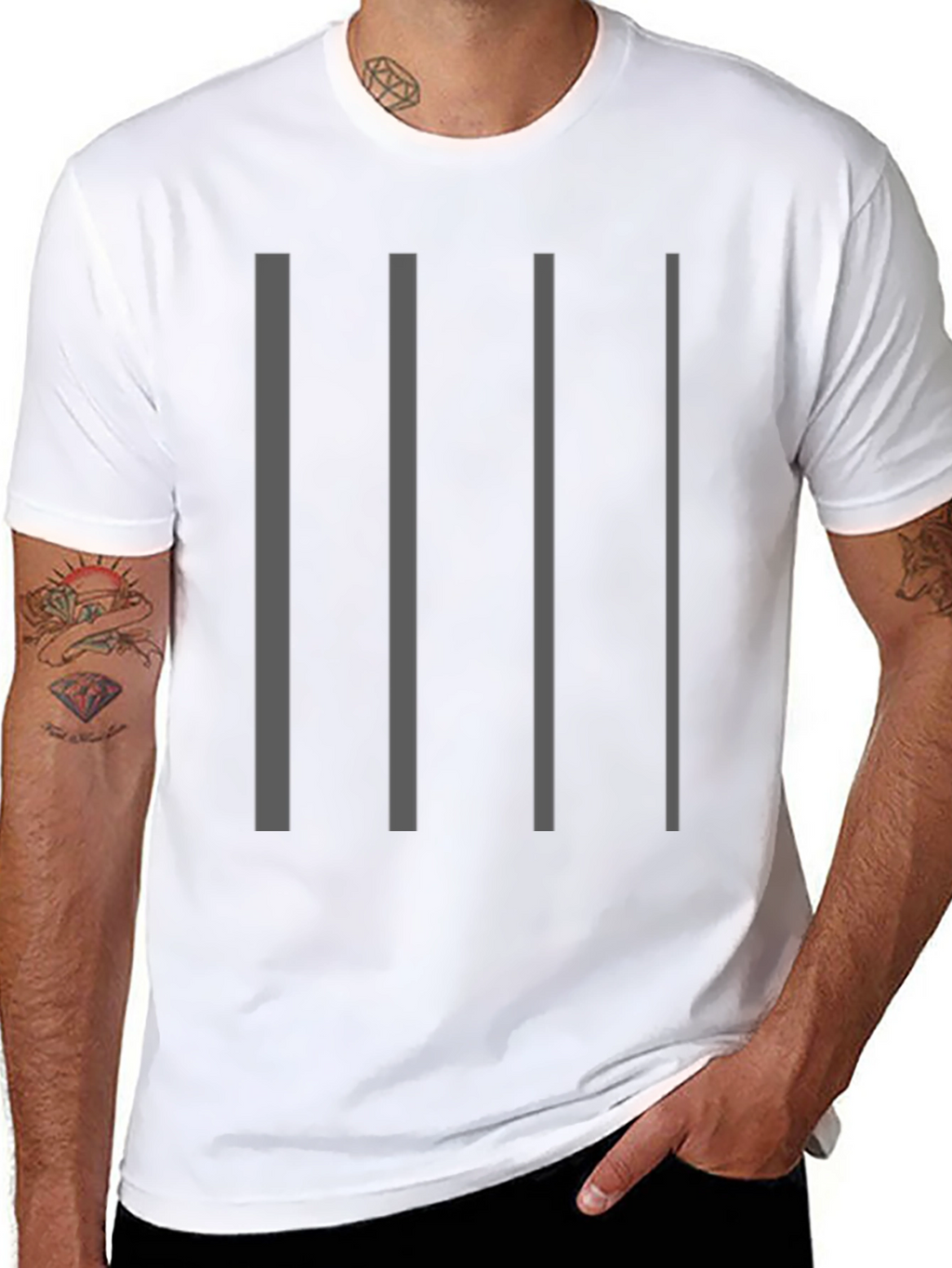 Striped Graphic Tee - Modern Minimalist Style