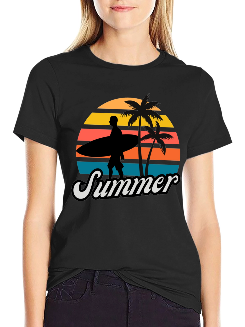 Retro Summer Surfer Graphic Tee - Classic Style