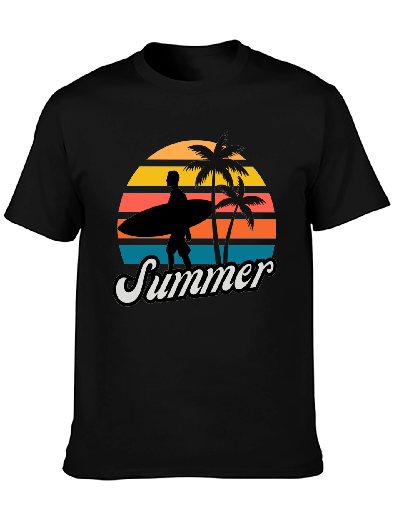 Retro Summer Surfer Graphic Tee - Classic Style