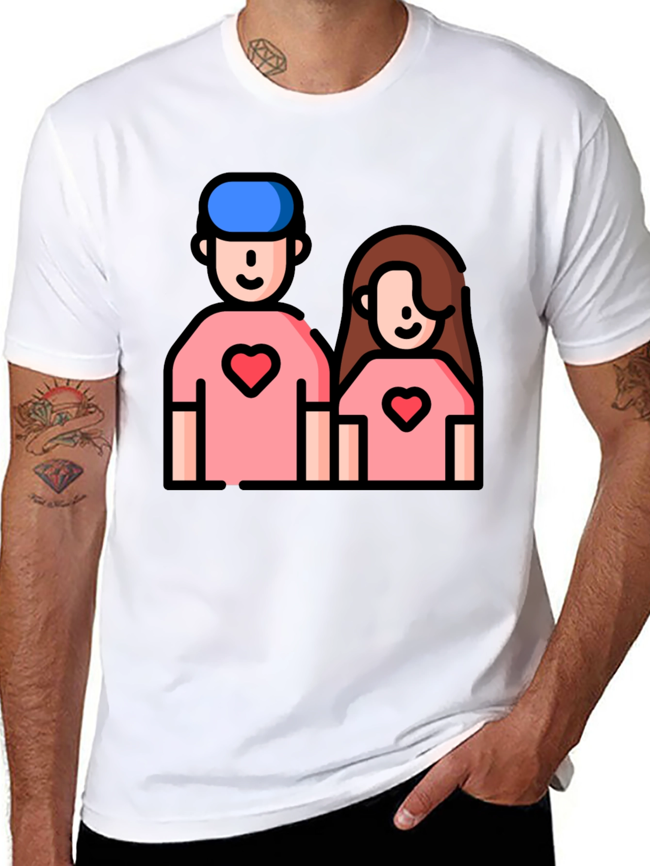 Couple Heart T-Shirt - Cute Love Tee