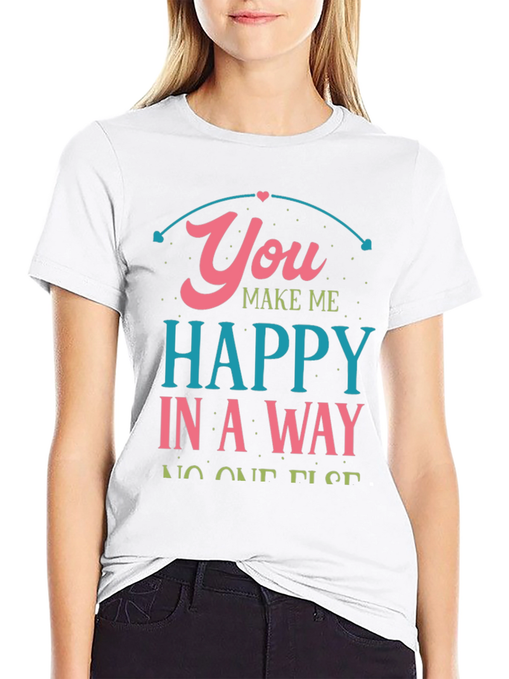 You Make Me Happy Black Graphic Tee