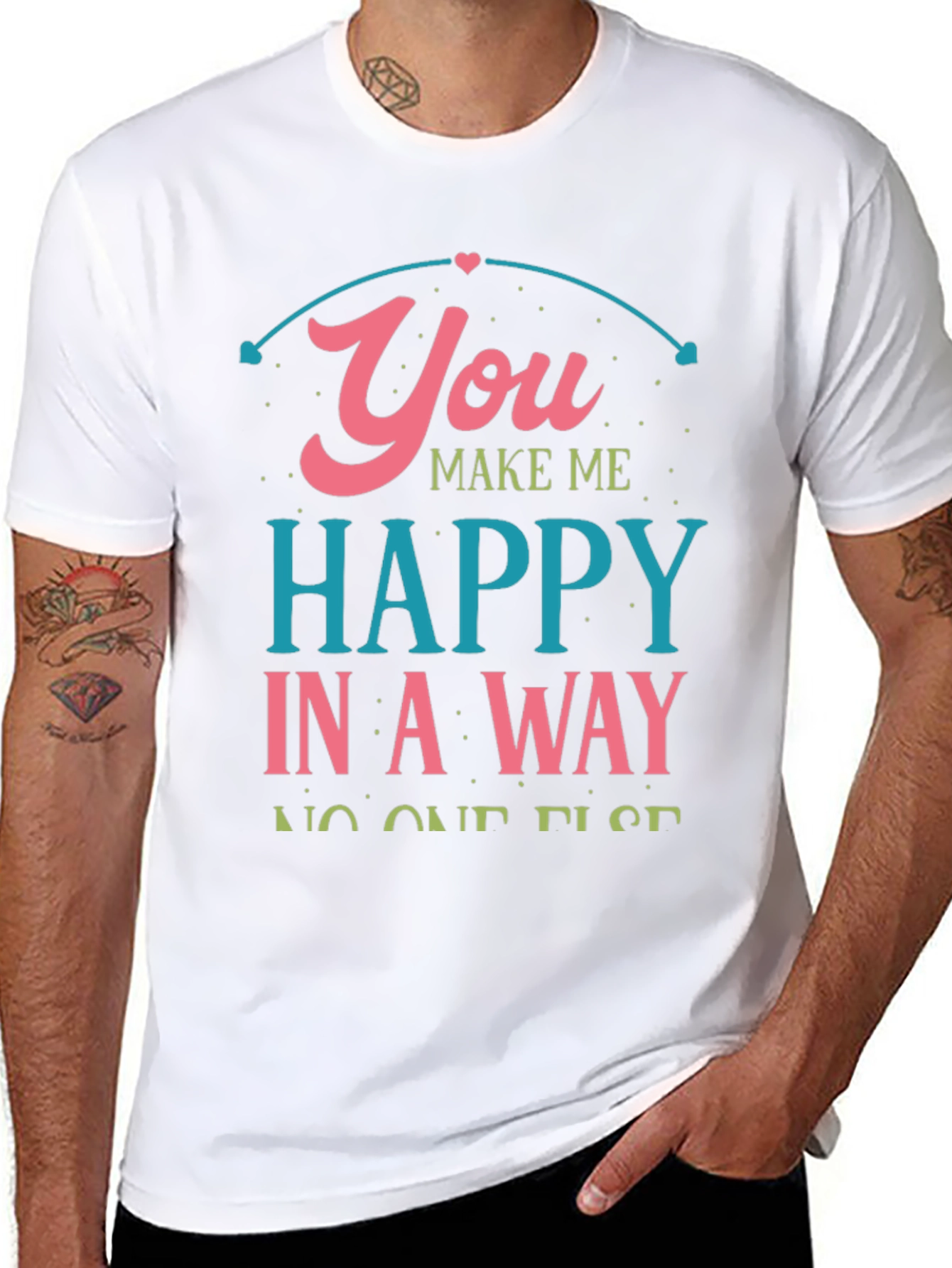 You Make Me Happy Black Graphic Tee