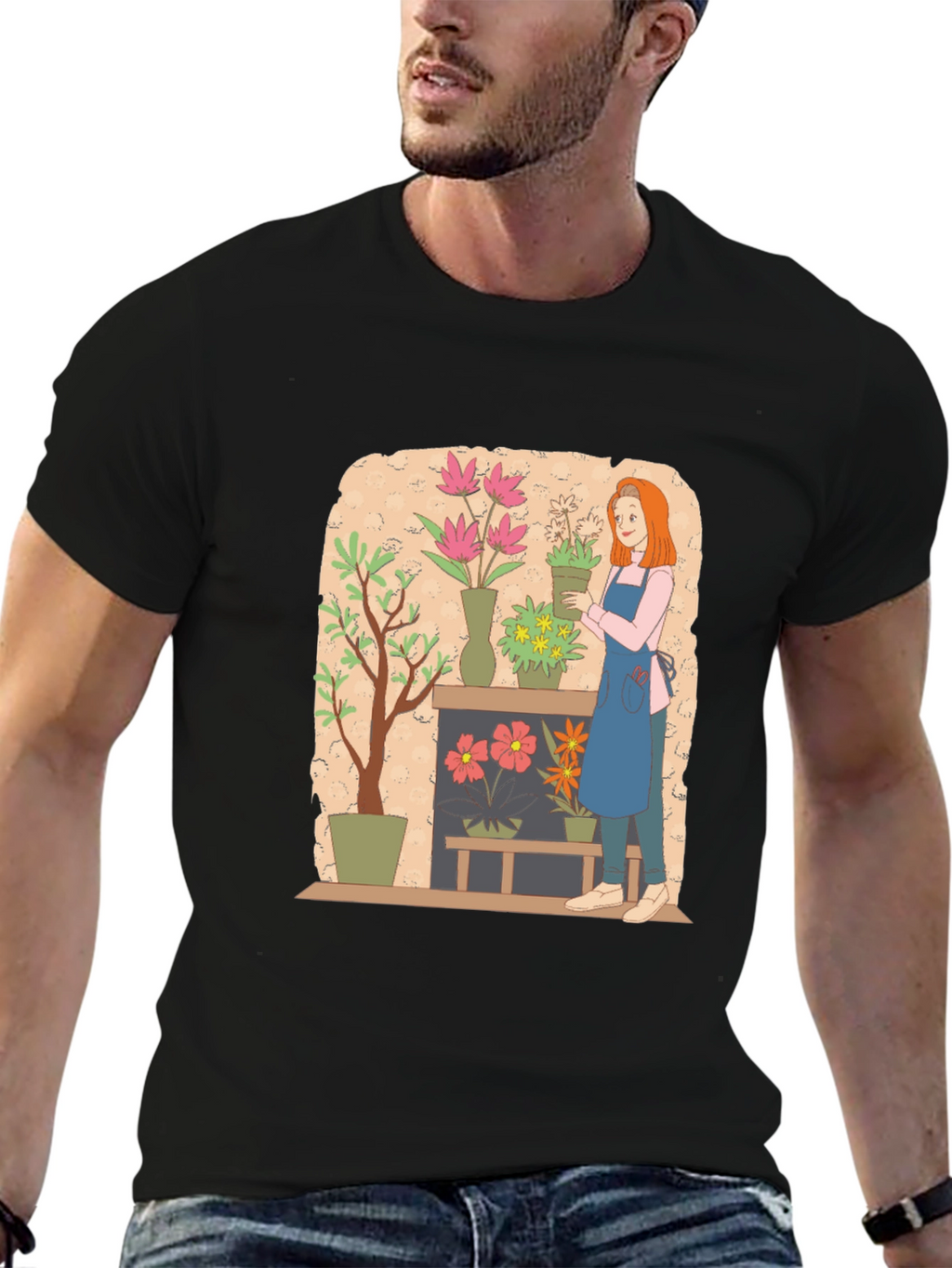 Floral Design Graphic Tee - Artistic Unisex T-Shirt