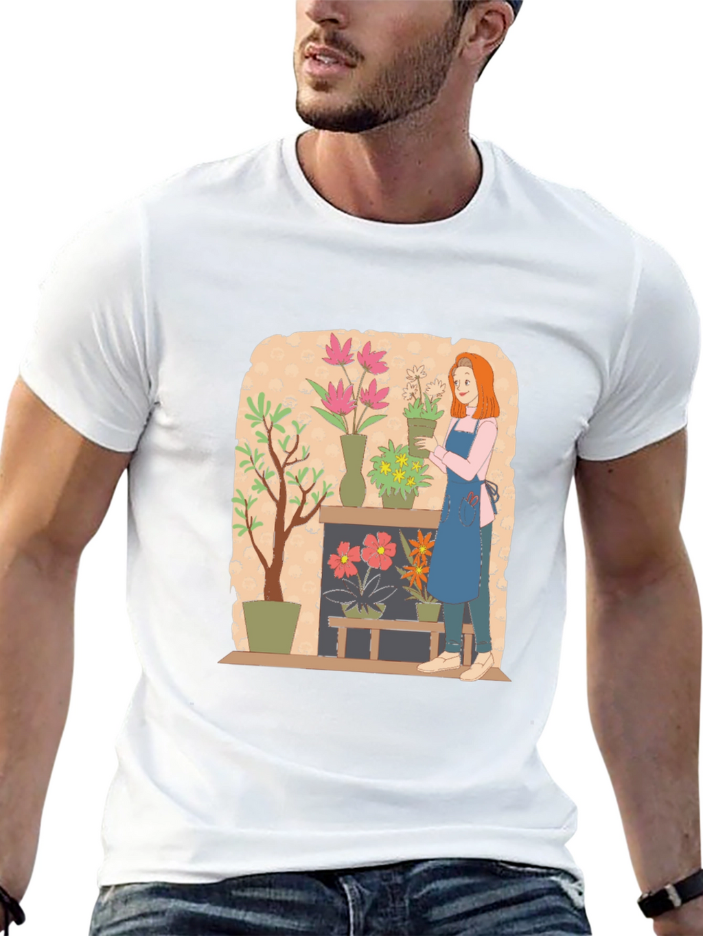 Floral Design Graphic Tee - Artistic Unisex T-Shirt
