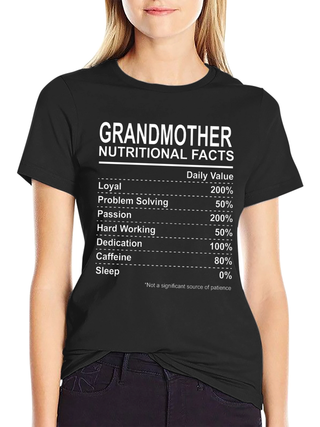 Grandmother Nutritional Facts Black Tee
