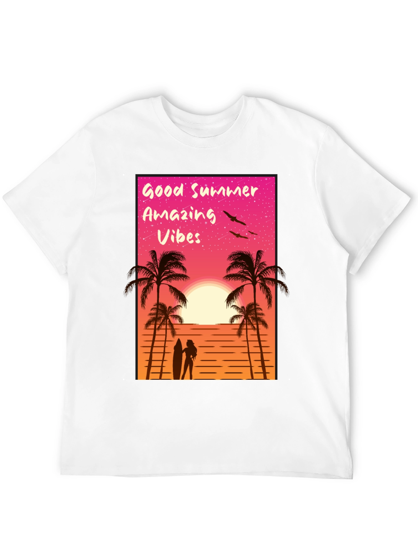 Good Summer Vibes Graphic T-Shirt - Beach Sunset Tee