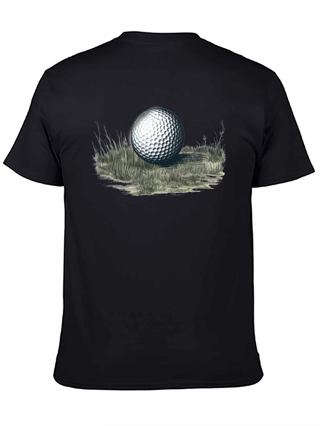 Golf Ball Graphic Tee - Black Cotton