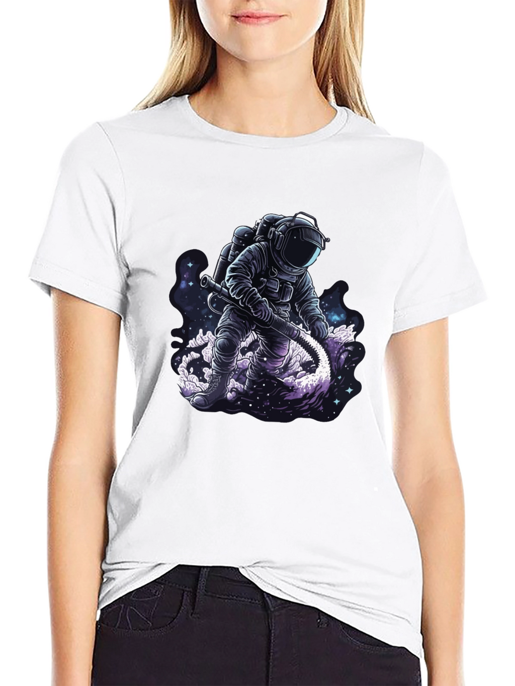 Astronaut Space Hose Black T-Shirt