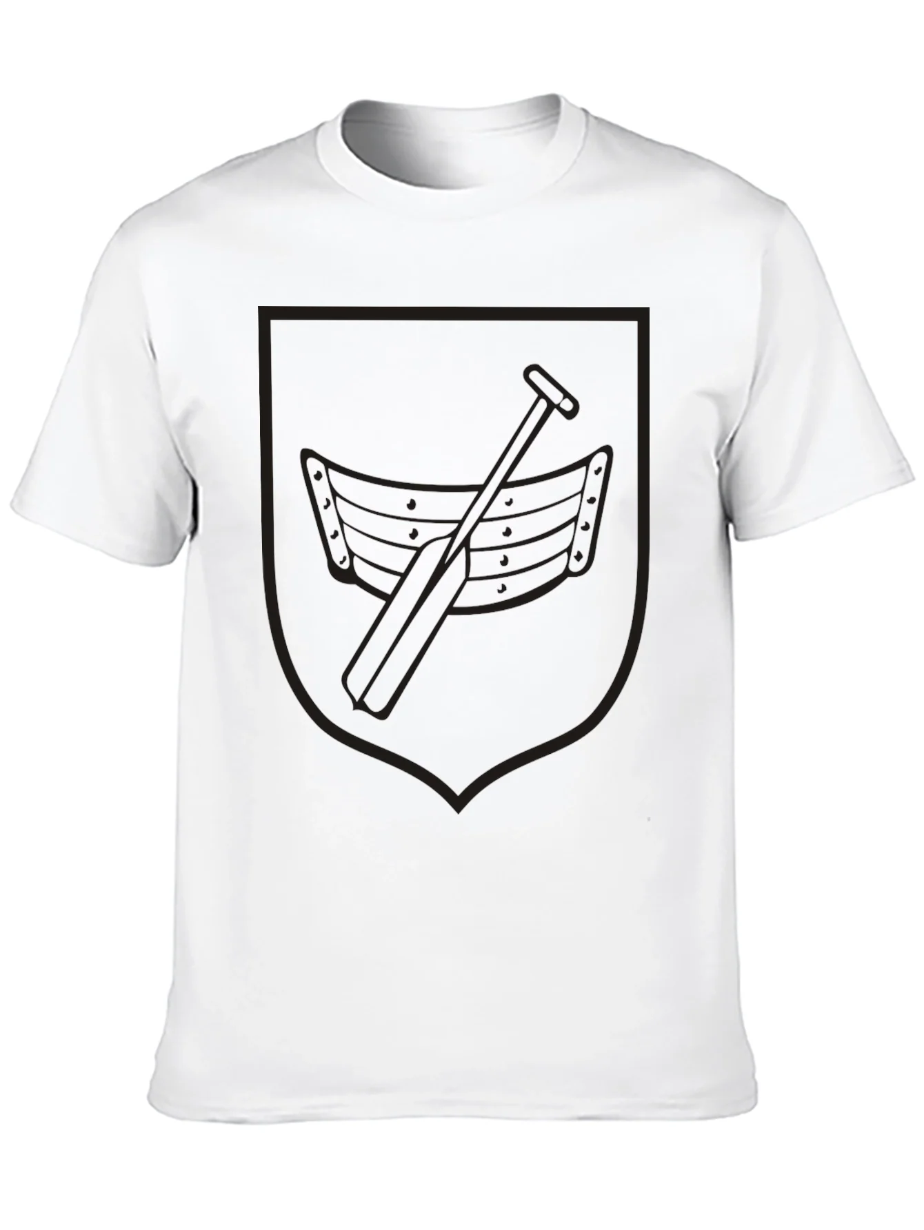 Black Rowing Boat Crest Graphic T-Shirt