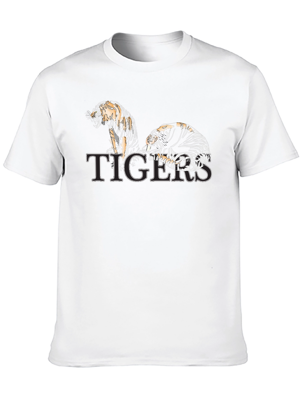 Tigers Graphic Print Black T-Shirt