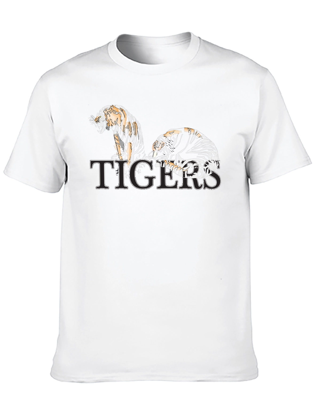 Tigers Graphic Print Black T-Shirt