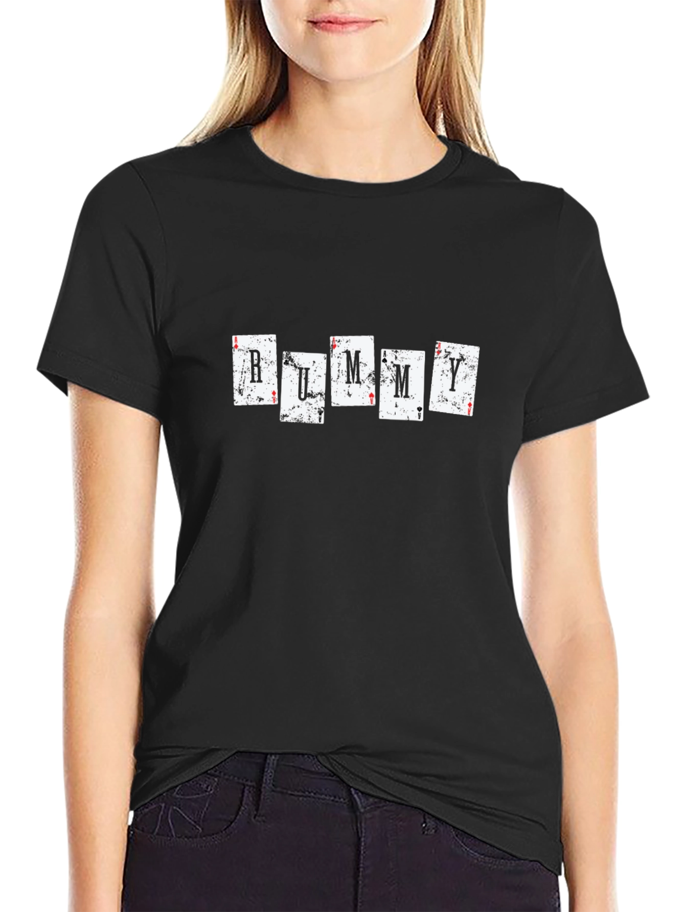 Rummy Card Graphic Black T-Shirt