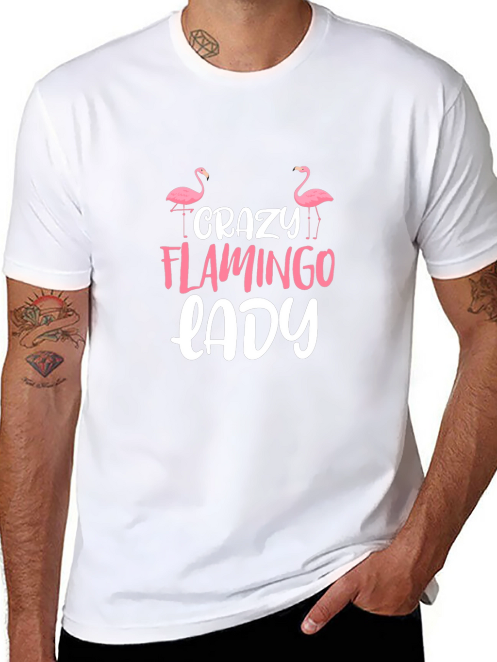 Crazy Flamingo Lady Graphic Tee