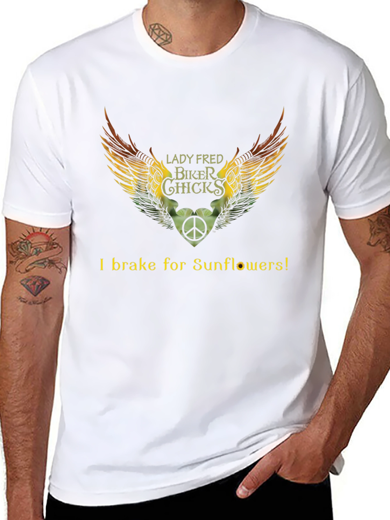 Lady Fred Biker Chicks Sunflower T-Shirt