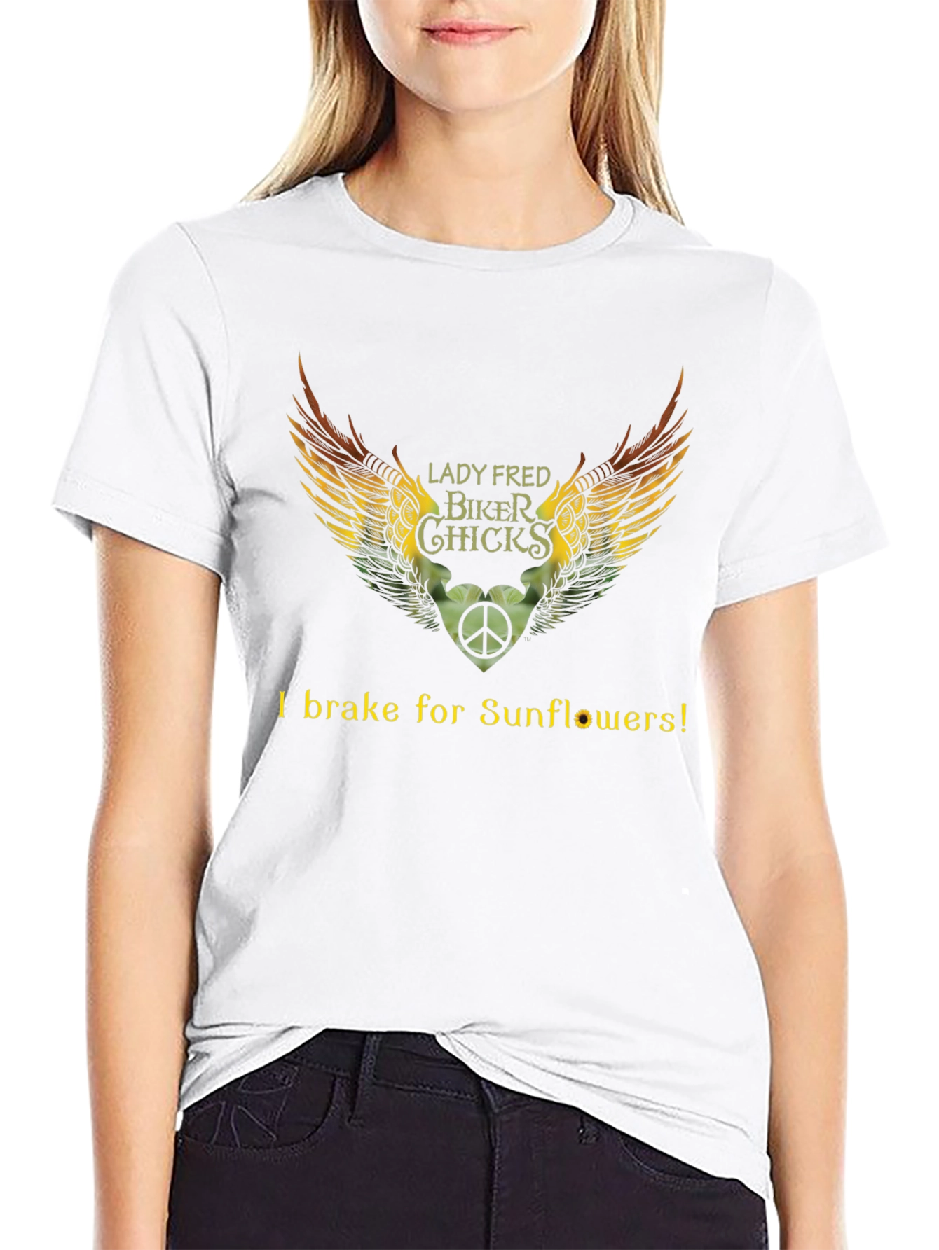 Lady Fred Biker Chicks Sunflower T-Shirt
