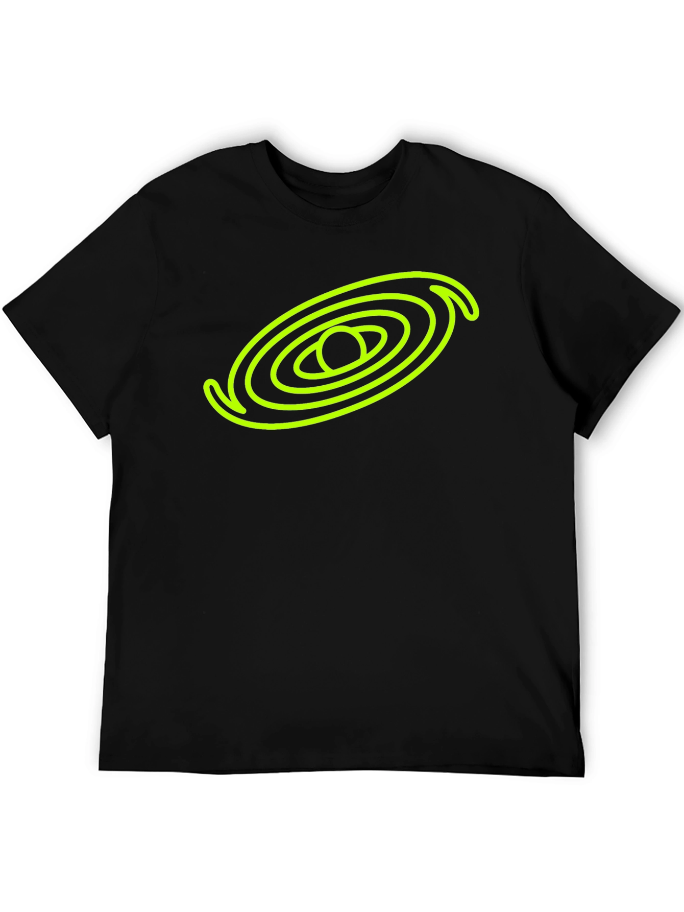 Black T-Shirt with Neon Galaxy Design